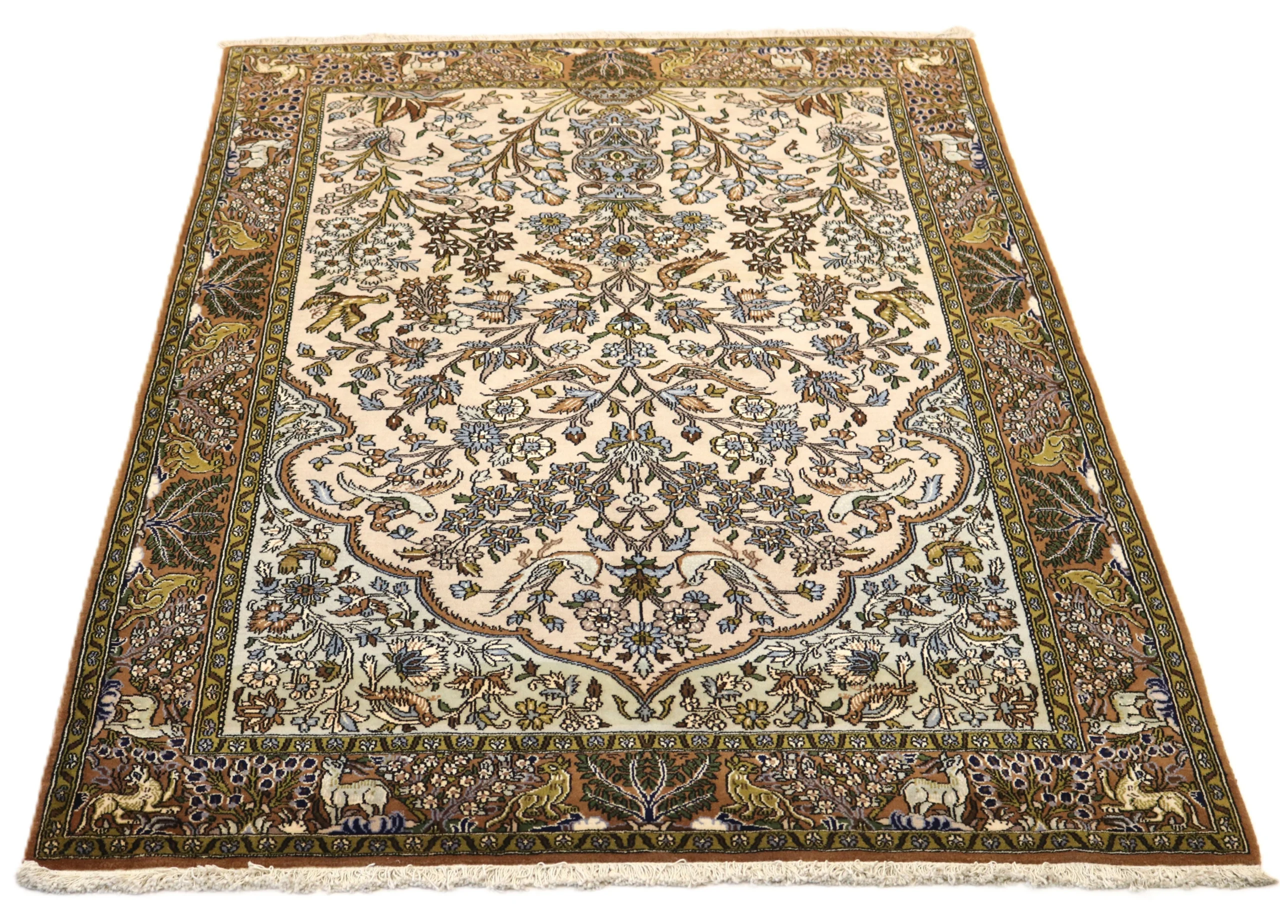 Ghom Perserteppich aus Iran, 214 × 140 cm