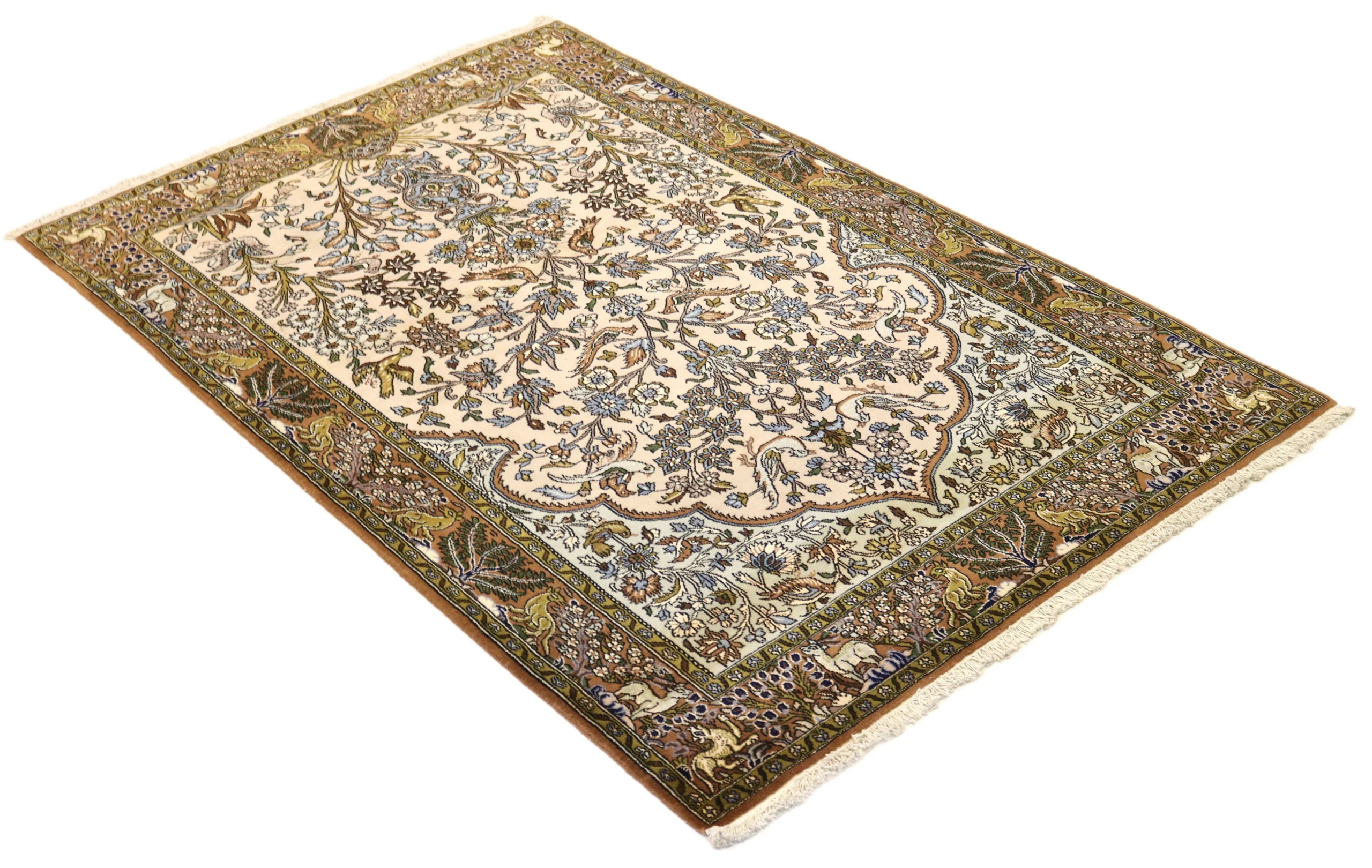 Ghom Perserteppich aus Iran, 214 × 140 cm