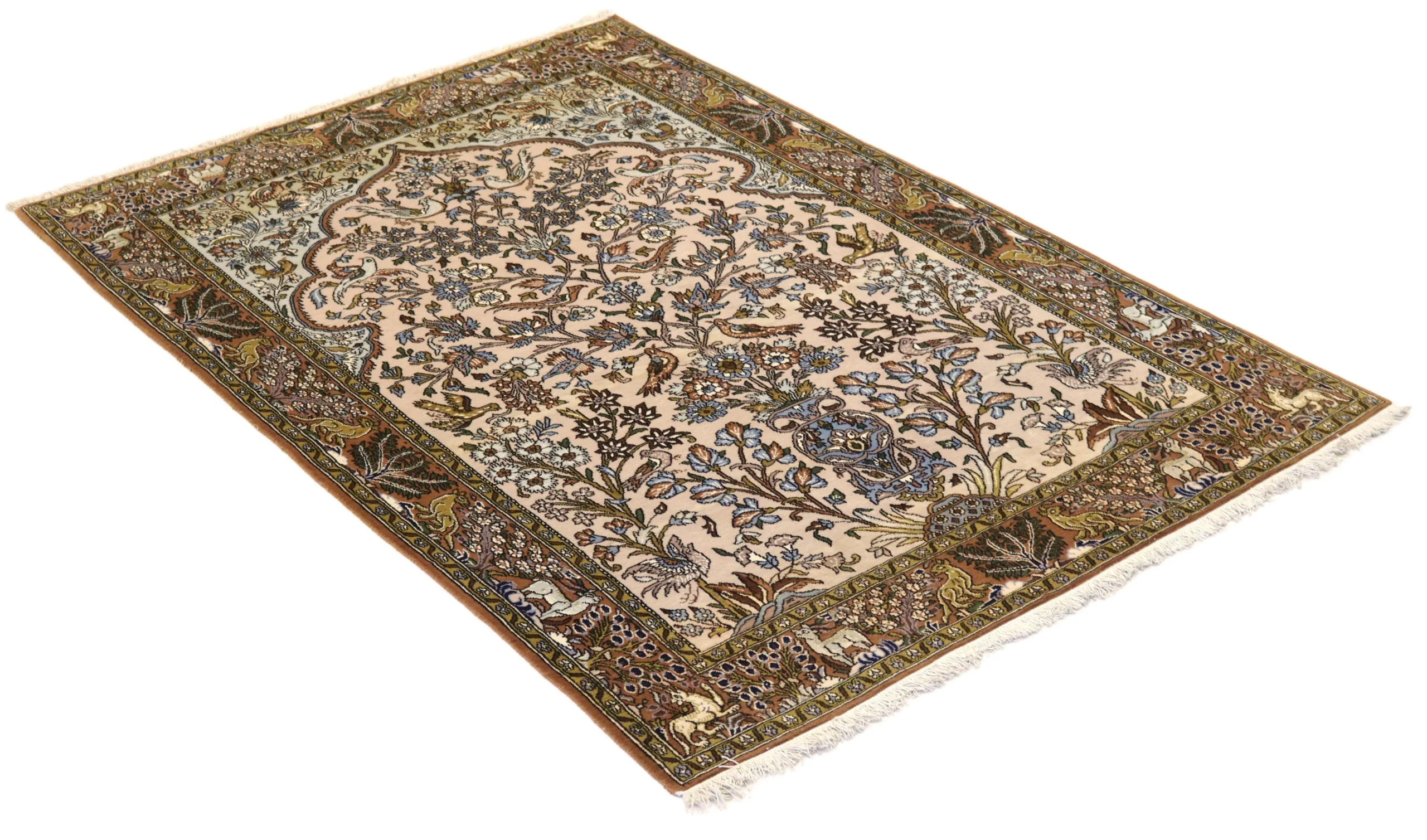 Ghom Perserteppich aus Iran, 214 × 140 cm