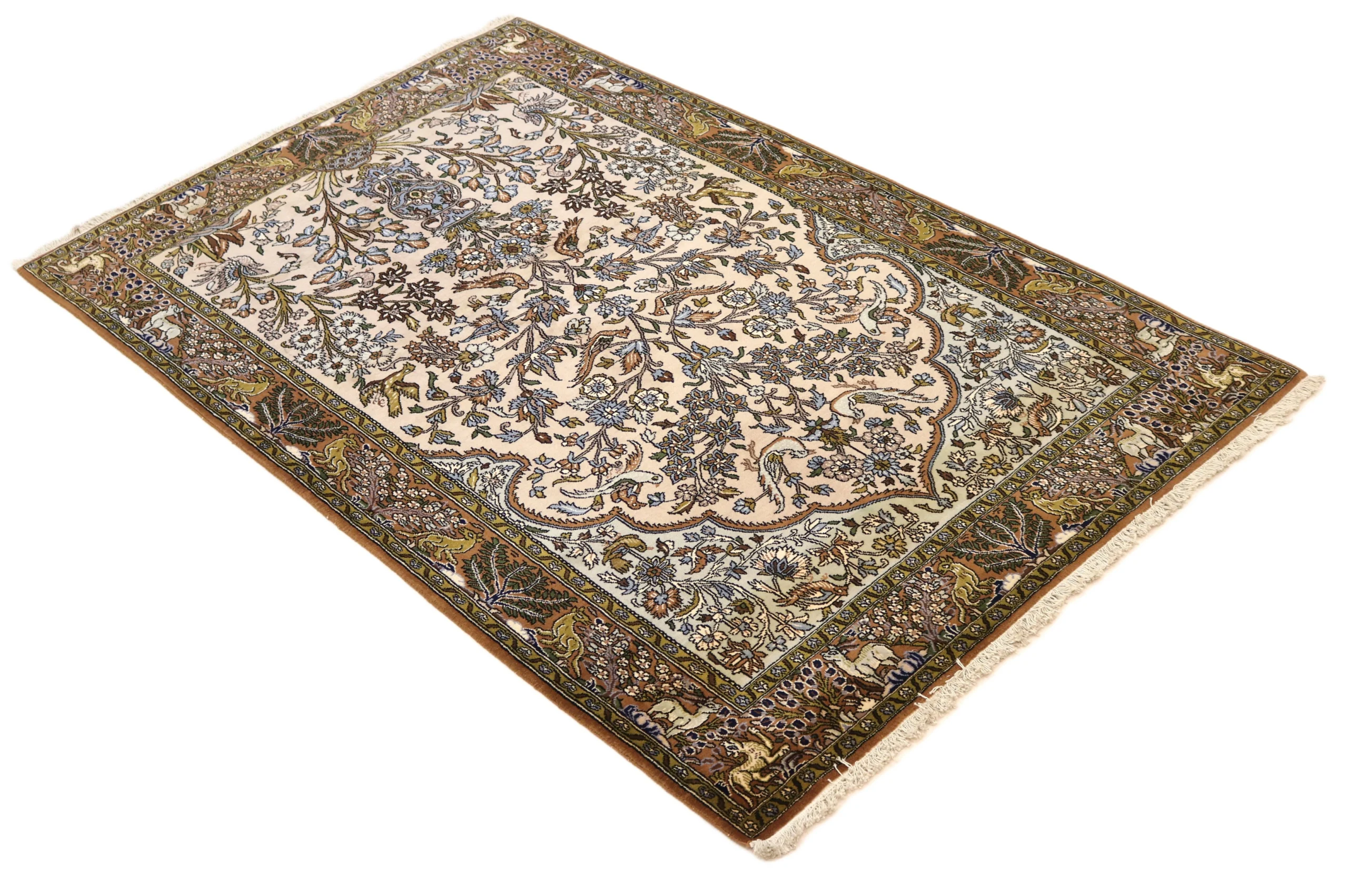 Ghom Perserteppich aus Iran, 214 × 140 cm