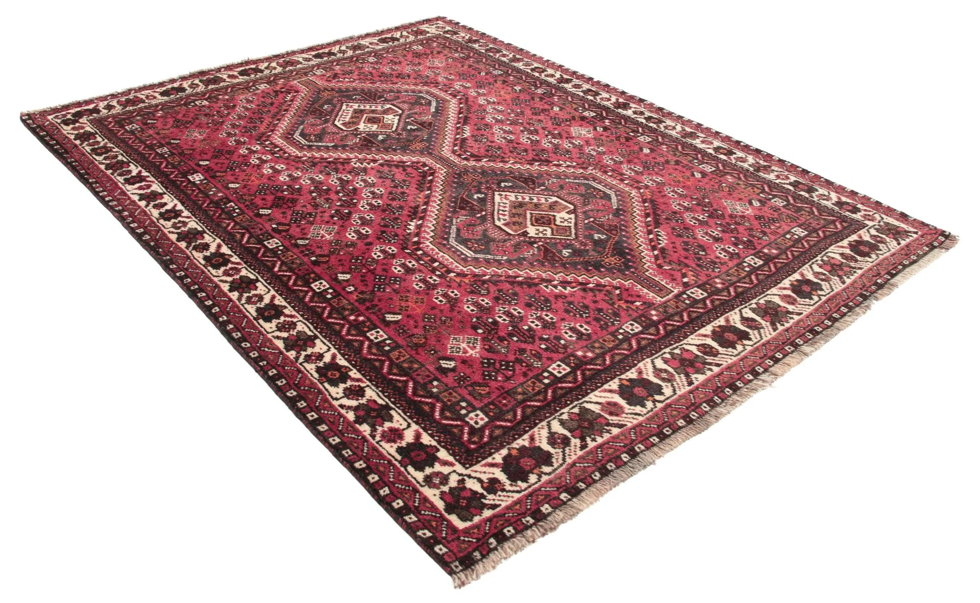 Handgeknüpfter Qashqai Perserteppich 162 × 207 cm