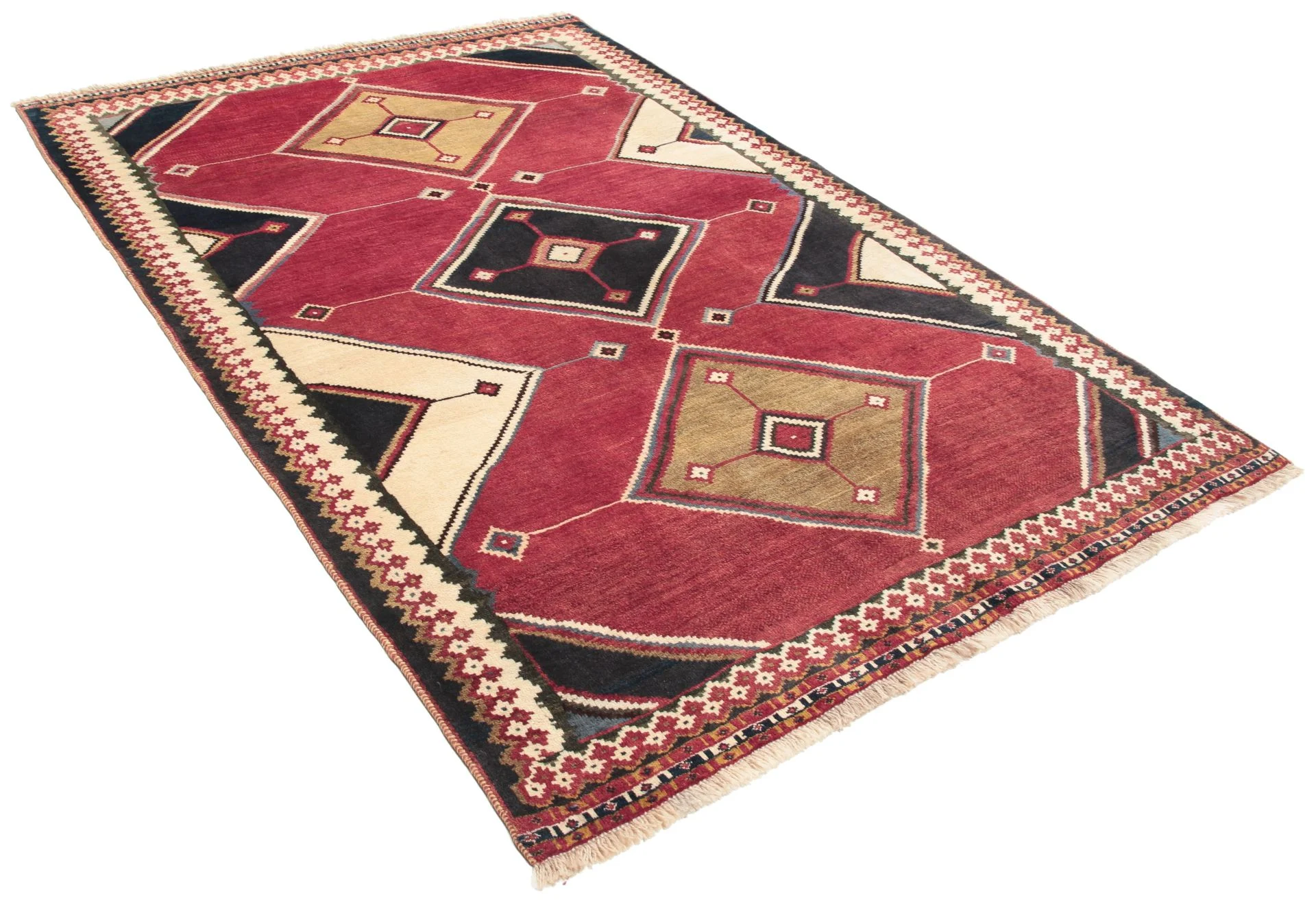 Handgeknüpfter Qashqai Perserteppich, 138 × 207 cm, Wolle