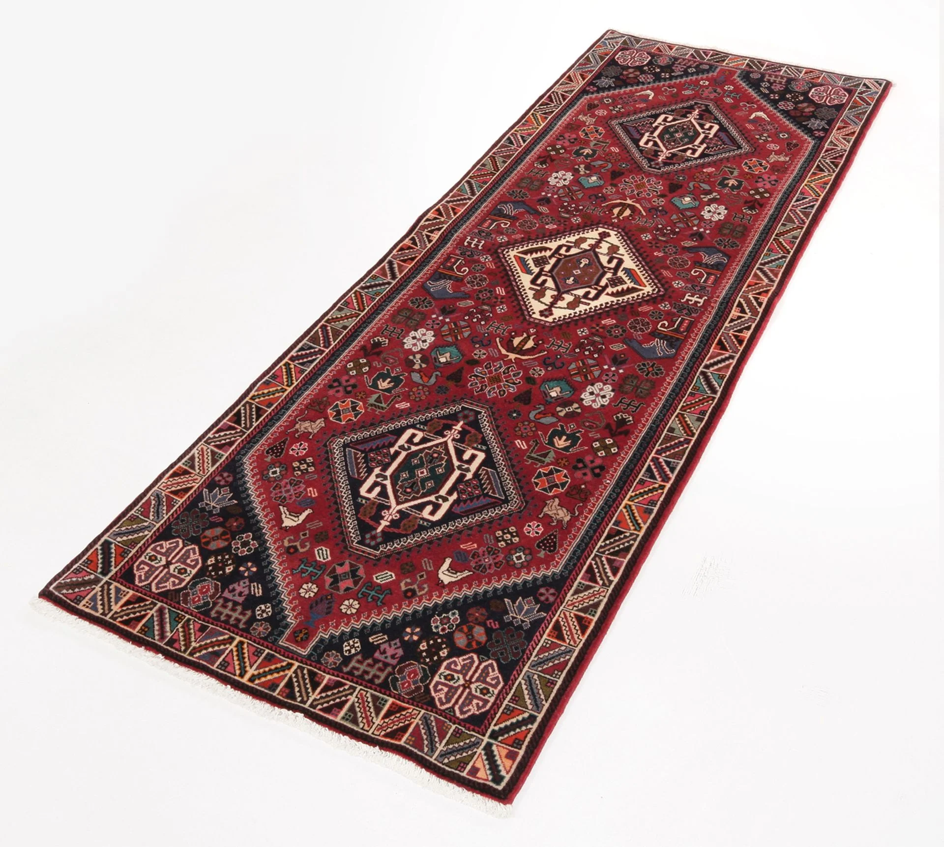 Qashqai Perserteppich aus Iran, 83 × 252 cm