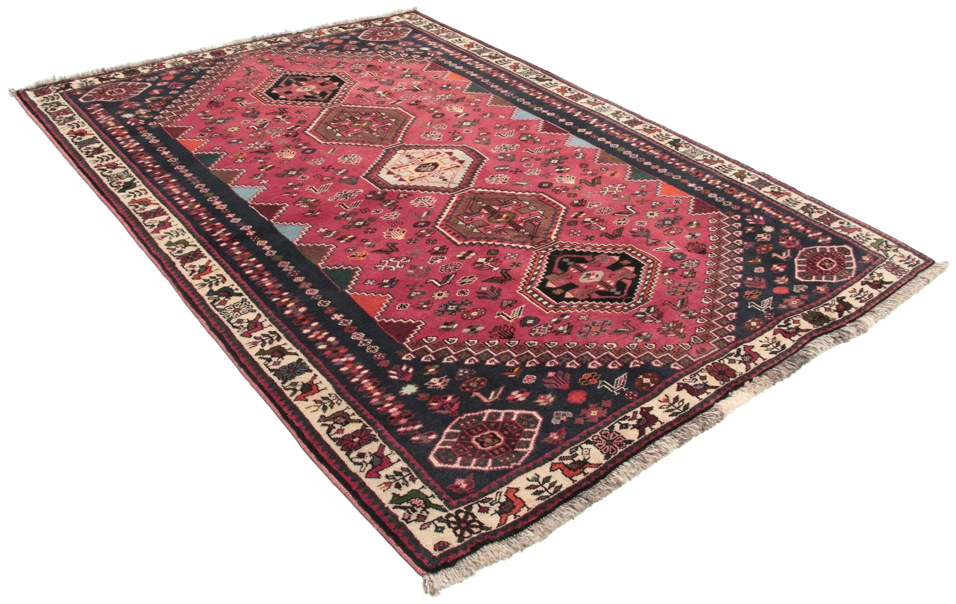 Qashqai Perserteppich 145 × 210 cm aus Wolle, handgeknüpft