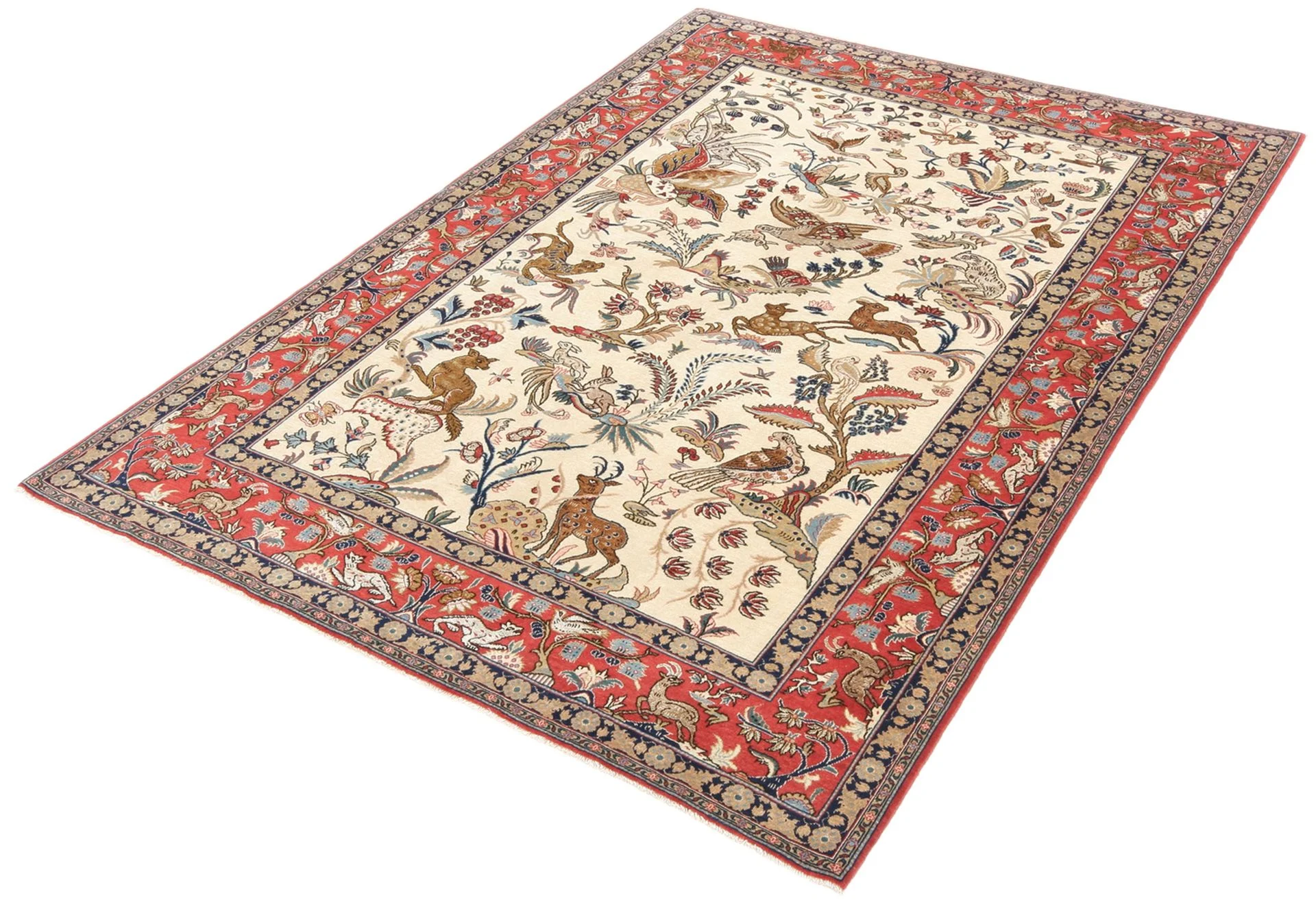 Ghom Perserteppich aus Iran, 140 × 205 cm