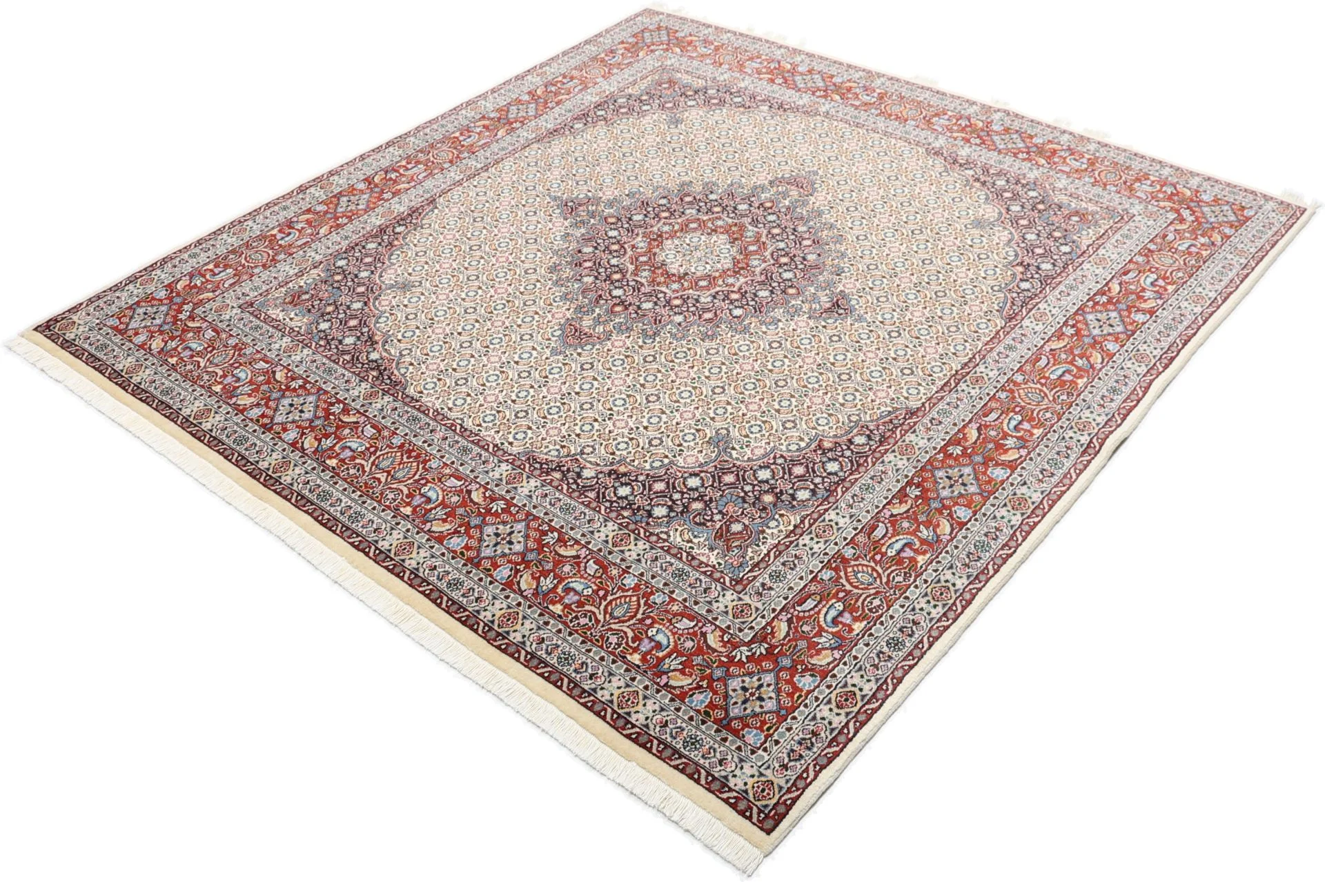 Moud Perserteppich 195 × 202 cm aus Wolle, handgeknüpft