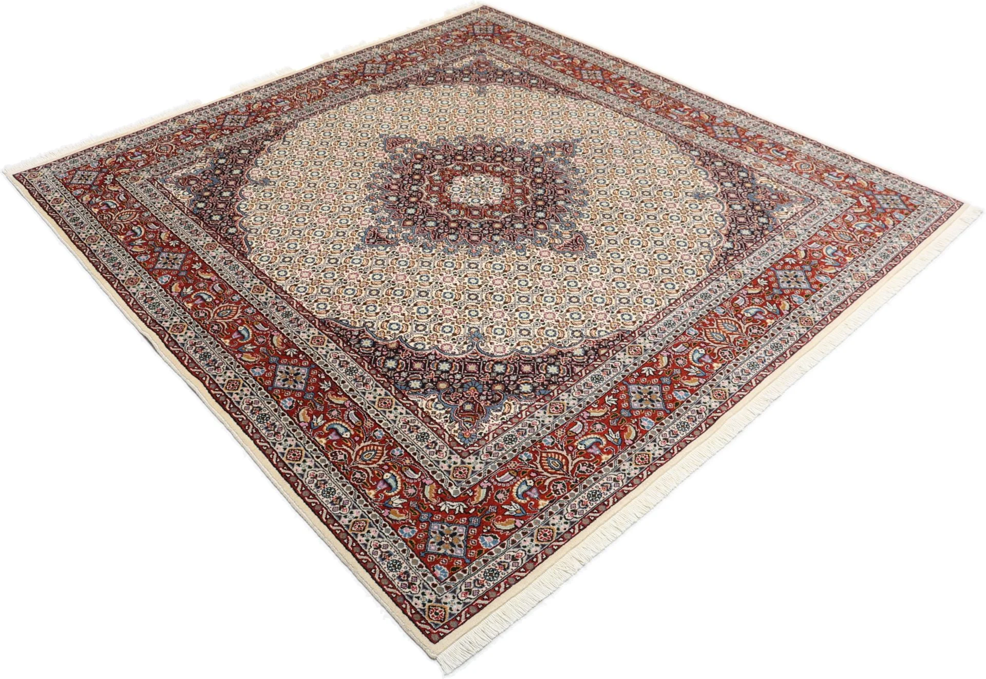 Moud Perserteppich 195 × 202 cm aus Wolle, handgeknüpft