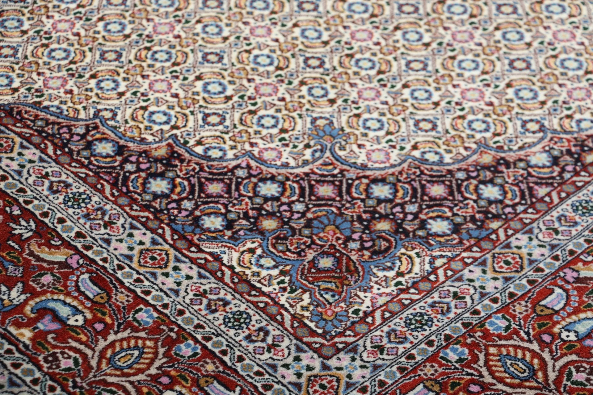 Moud Perserteppich 195 × 202 cm aus Wolle, handgeknüpft
