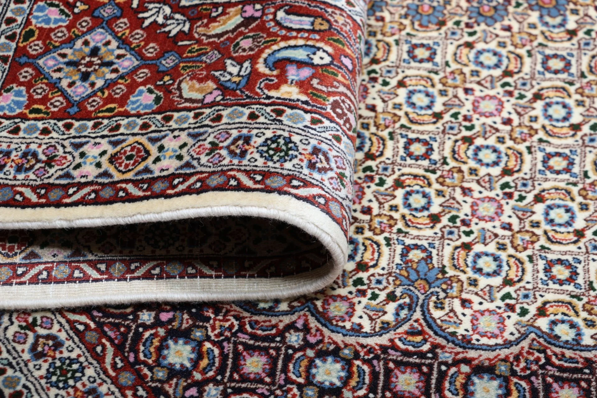 Moud Perserteppich 195 × 202 cm aus Wolle, handgeknüpft