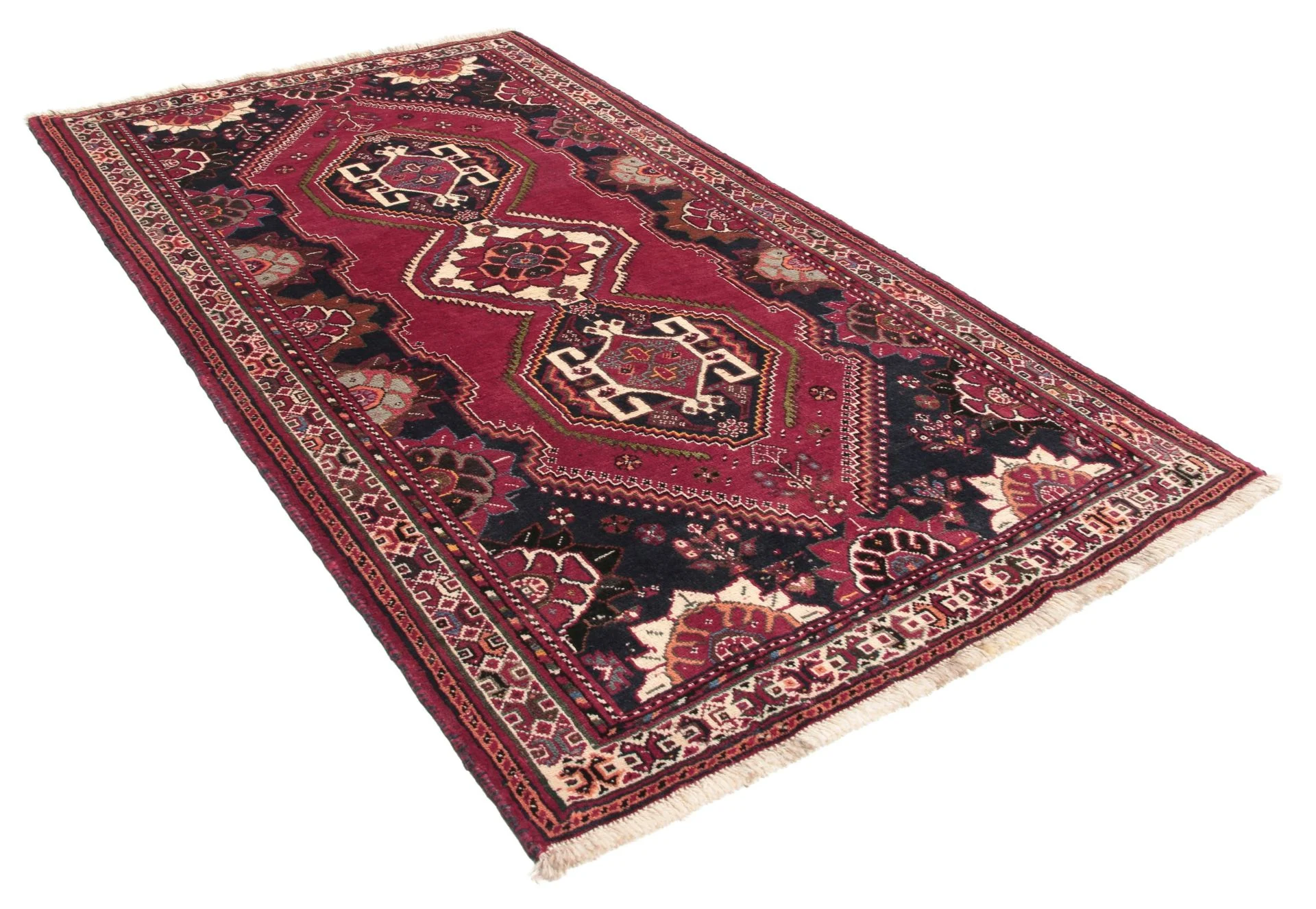 Handgeknüpfter Qashqai Perserteppich 110 × 200 cm