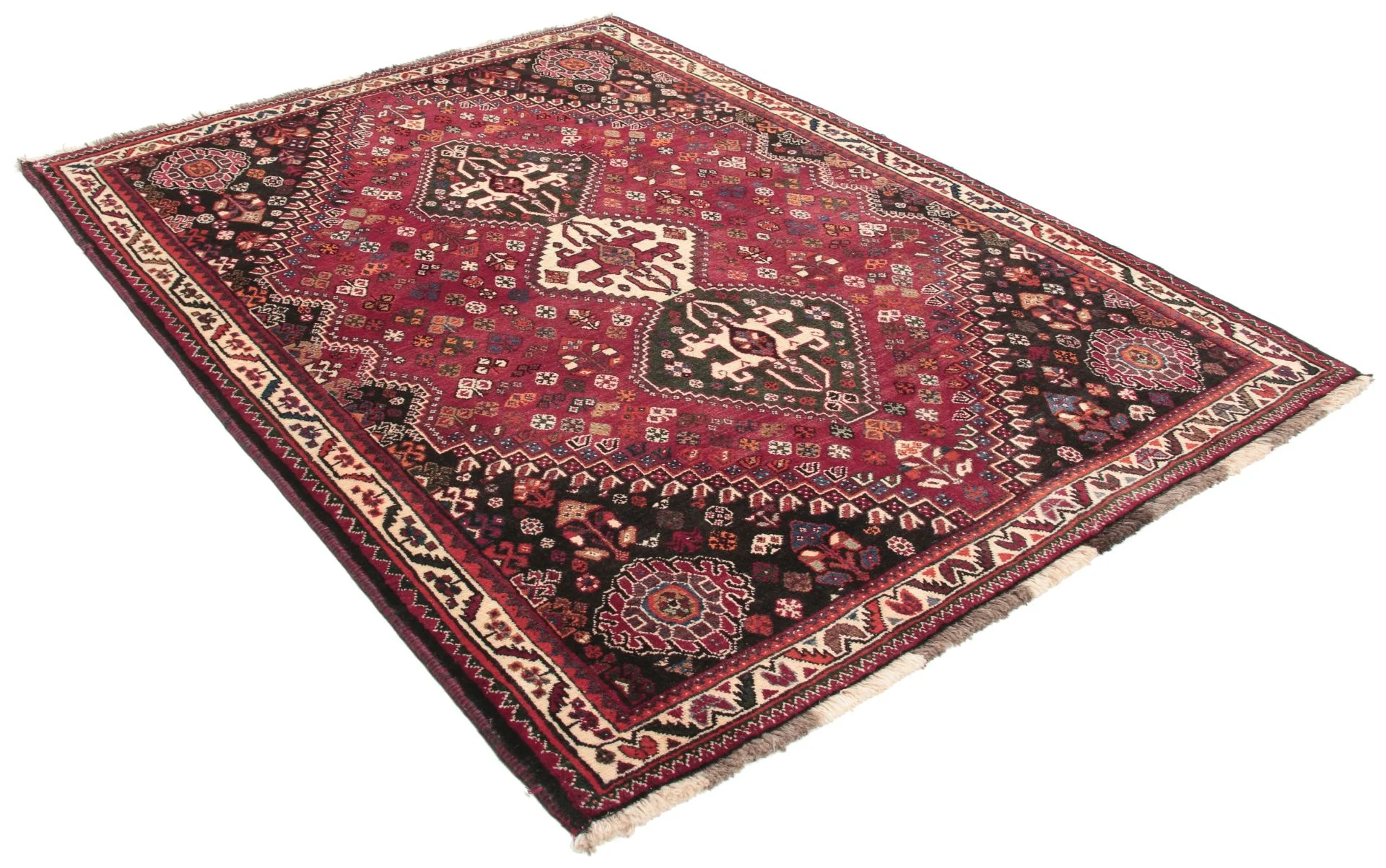 Handgeknüpfter Qashqai Perserteppich, 132 × 180 cm, Wolle