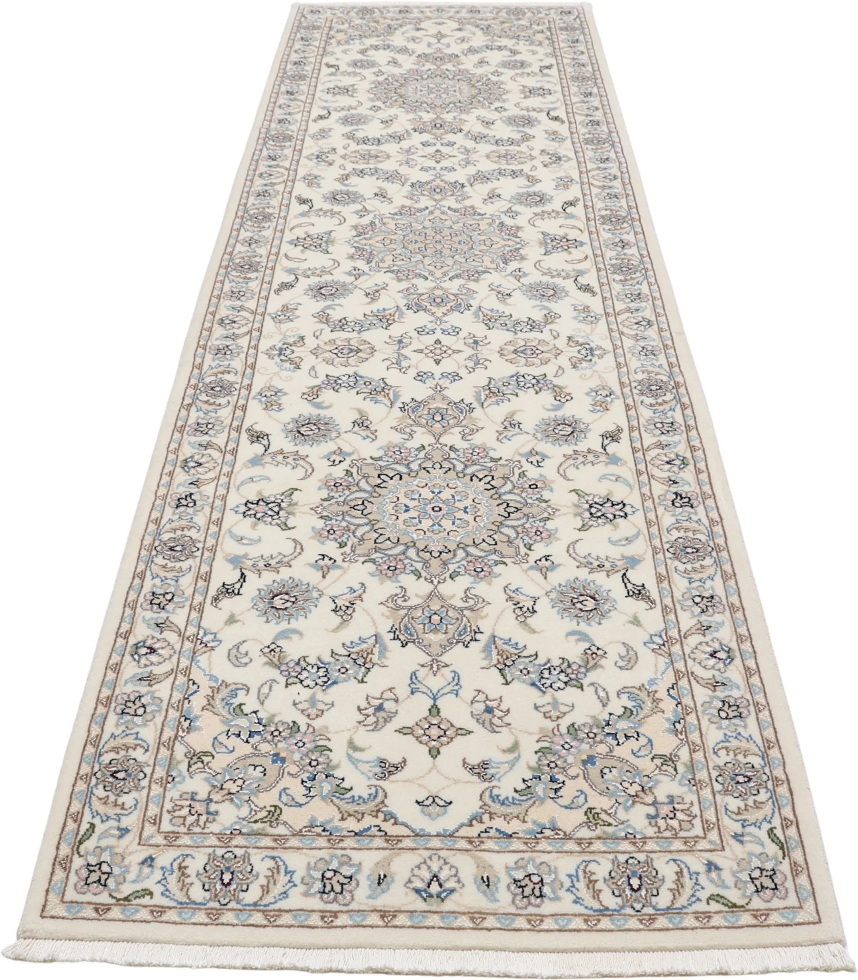 Handgeknüpfter Nain Perserteppich, 85 × 300 cm, Wolle