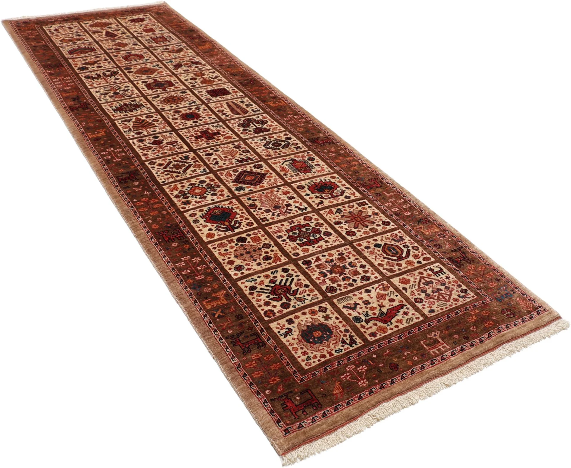 Handgeknüpfter Qashqai Perserteppich, 89 × 280 cm, Wolle