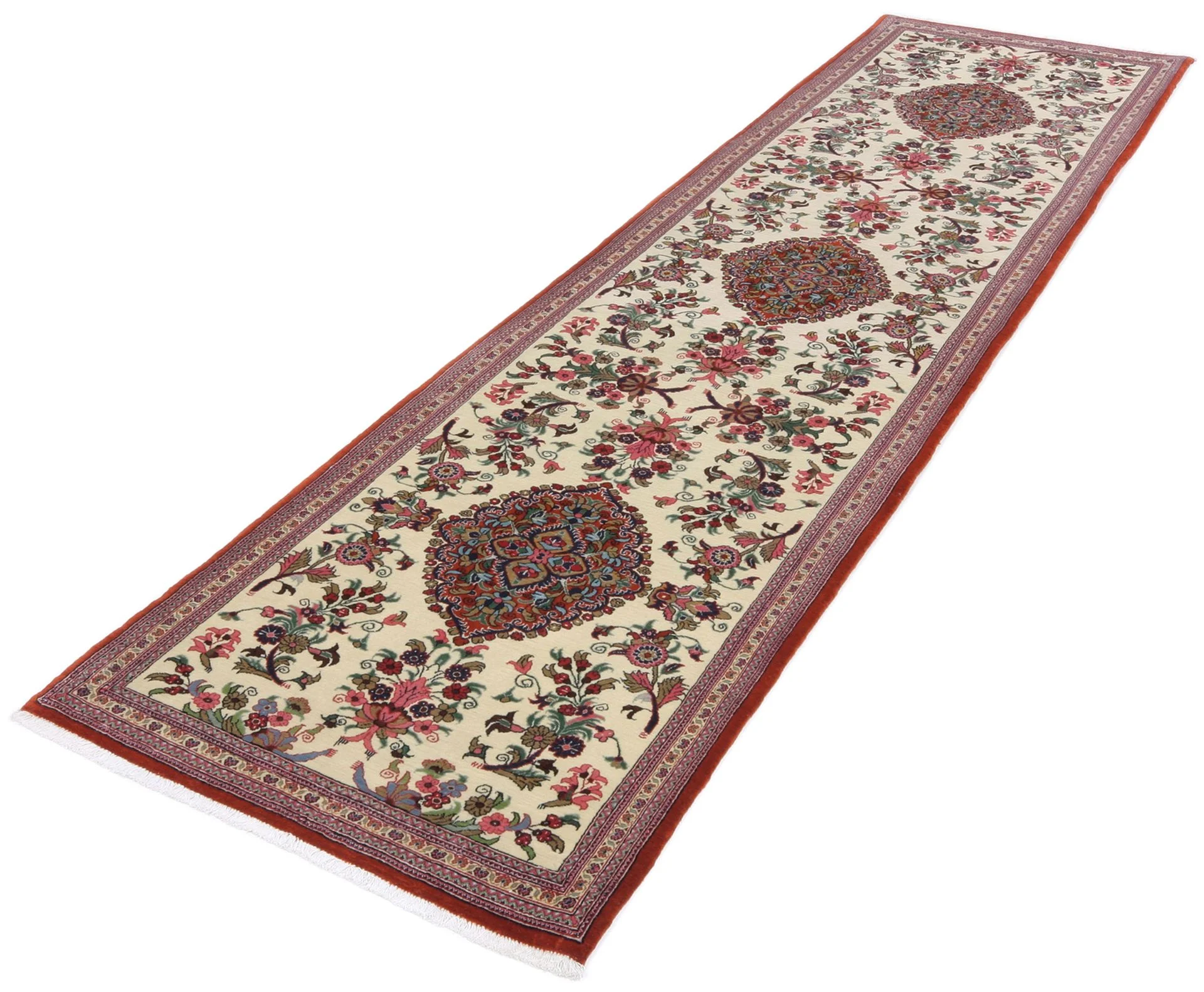 Handgeknüpfter Ghom Perserteppich, 77 × 300 cm, Wolle
