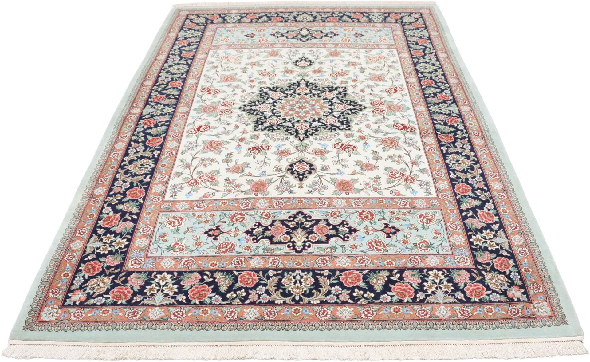 Handgeknüpfter Ghom Perserteppich, 152 × 232 cm, Wolle