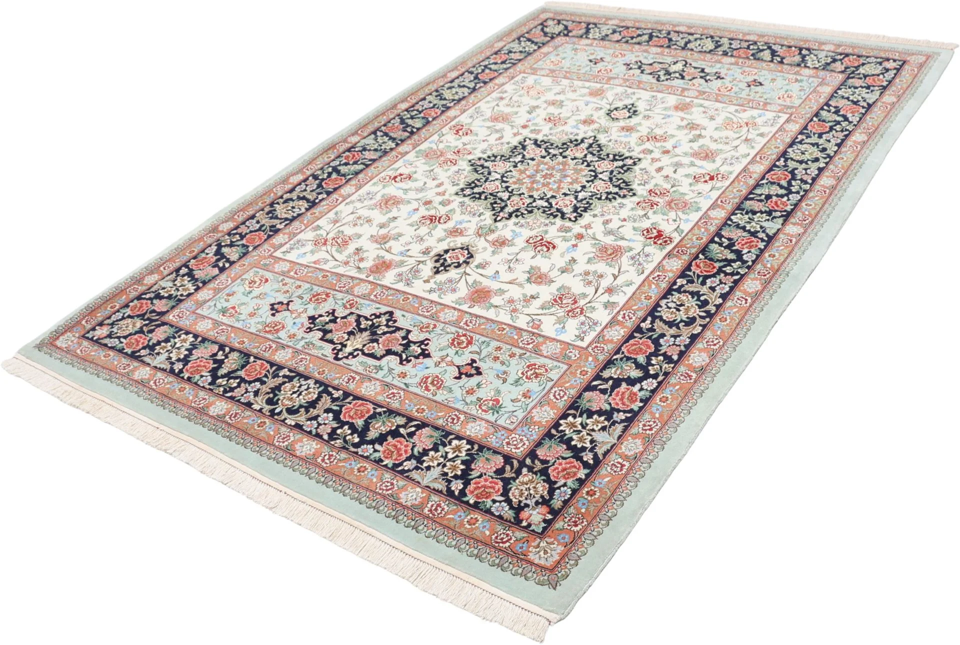 Handgeknüpfter Ghom Perserteppich, 152 × 232 cm, Wolle