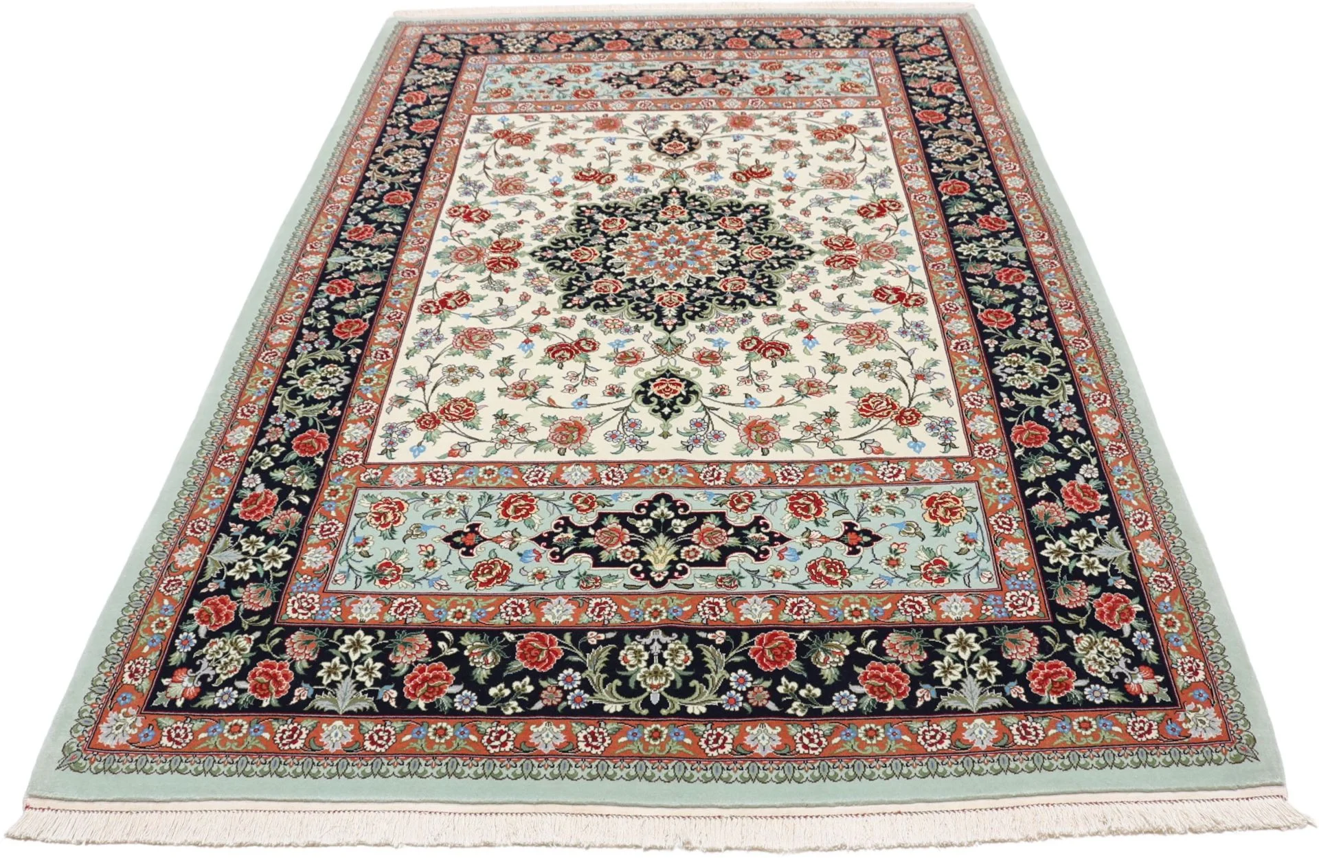 Handgeknüpfter Ghom Perserteppich, 152 × 232 cm, Wolle