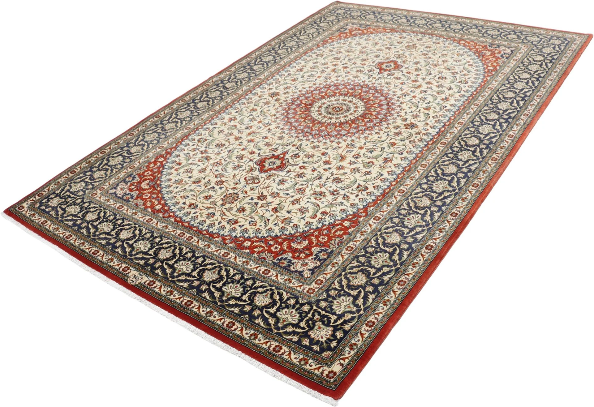 Ghom Perserteppich 160 × 240 cm aus Wolle, handgeknüpft