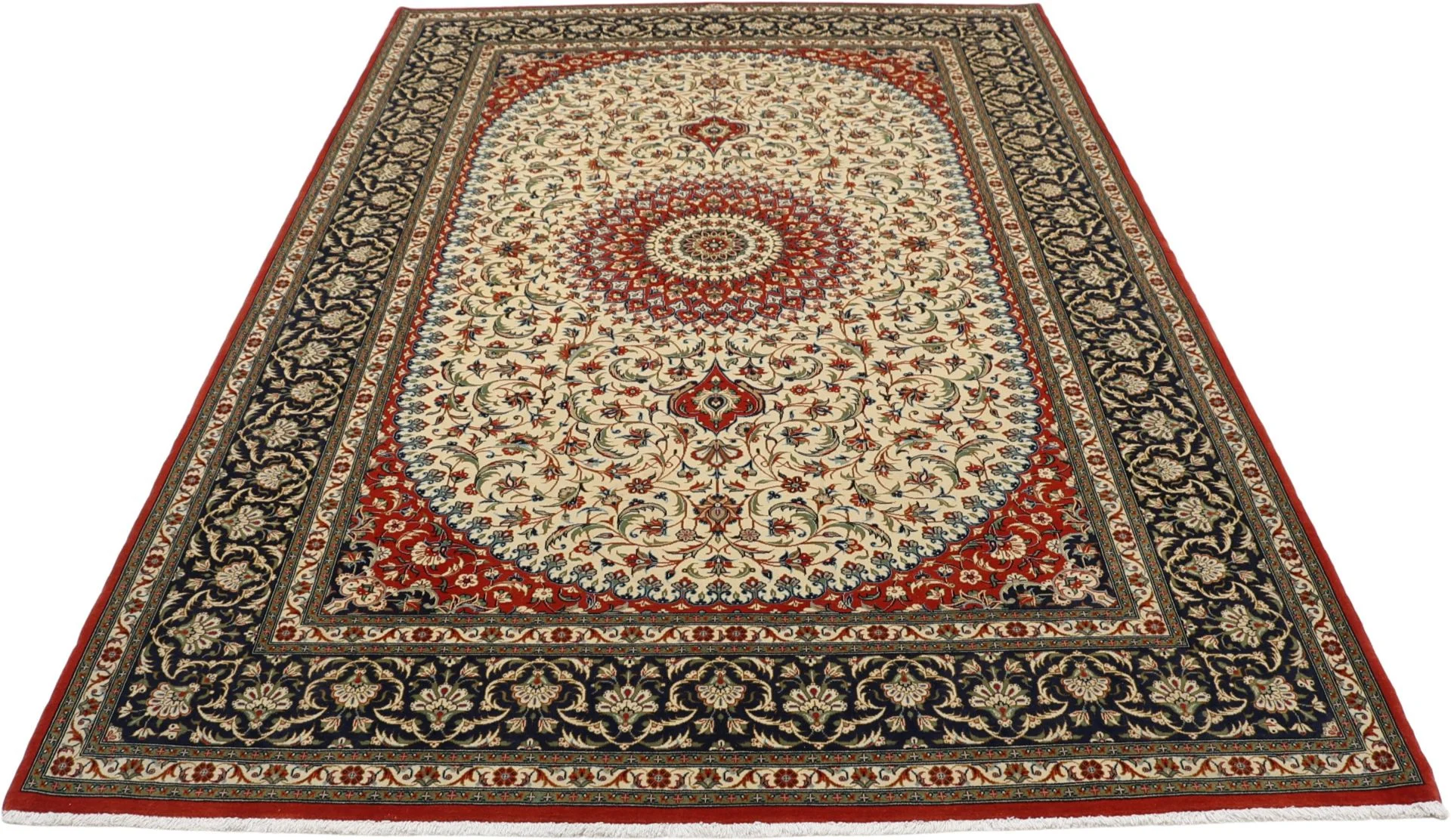 Ghom Perserteppich 160 × 240 cm aus Wolle, handgeknüpft