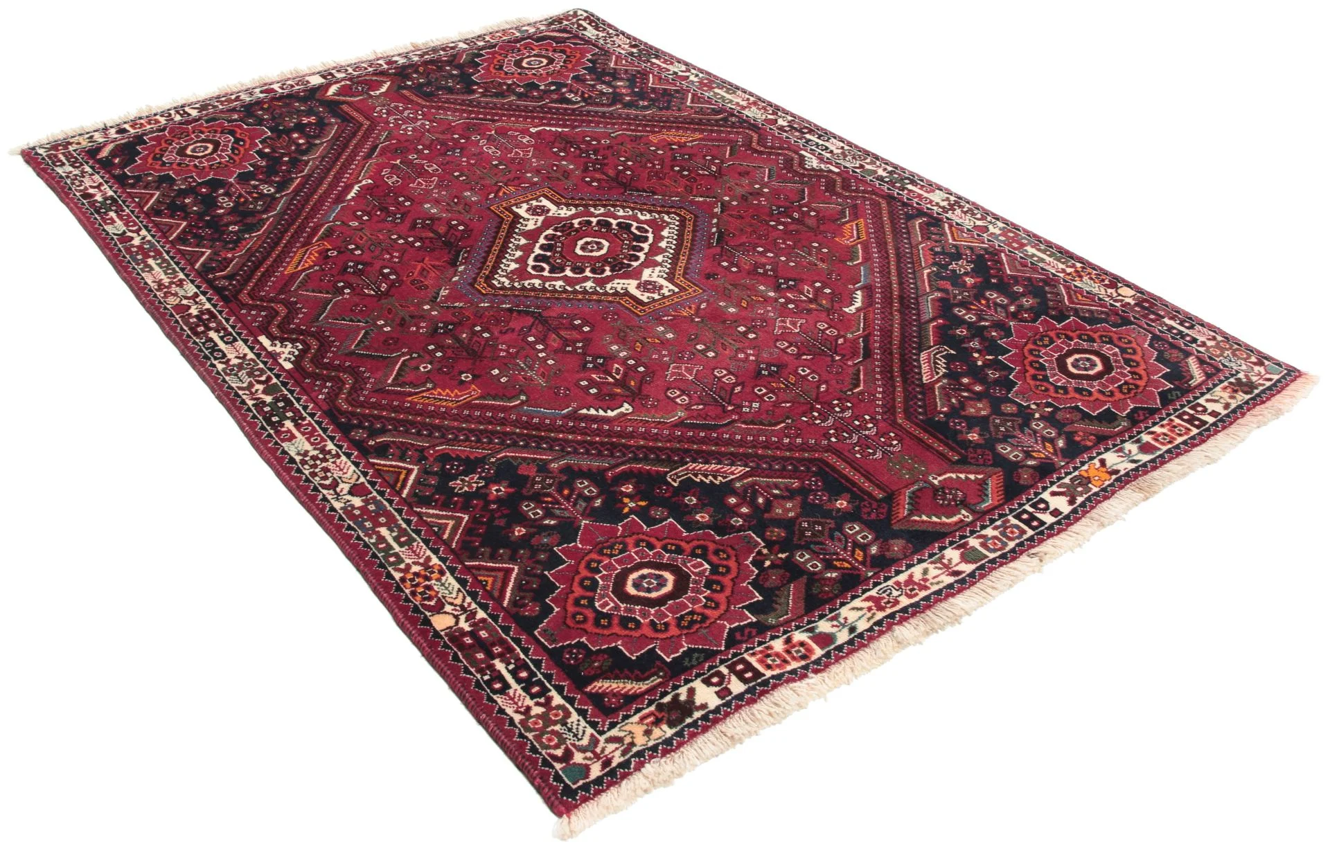 Handgeknüpfter Qashqai Perserteppich, 130 × 180 cm, Wolle