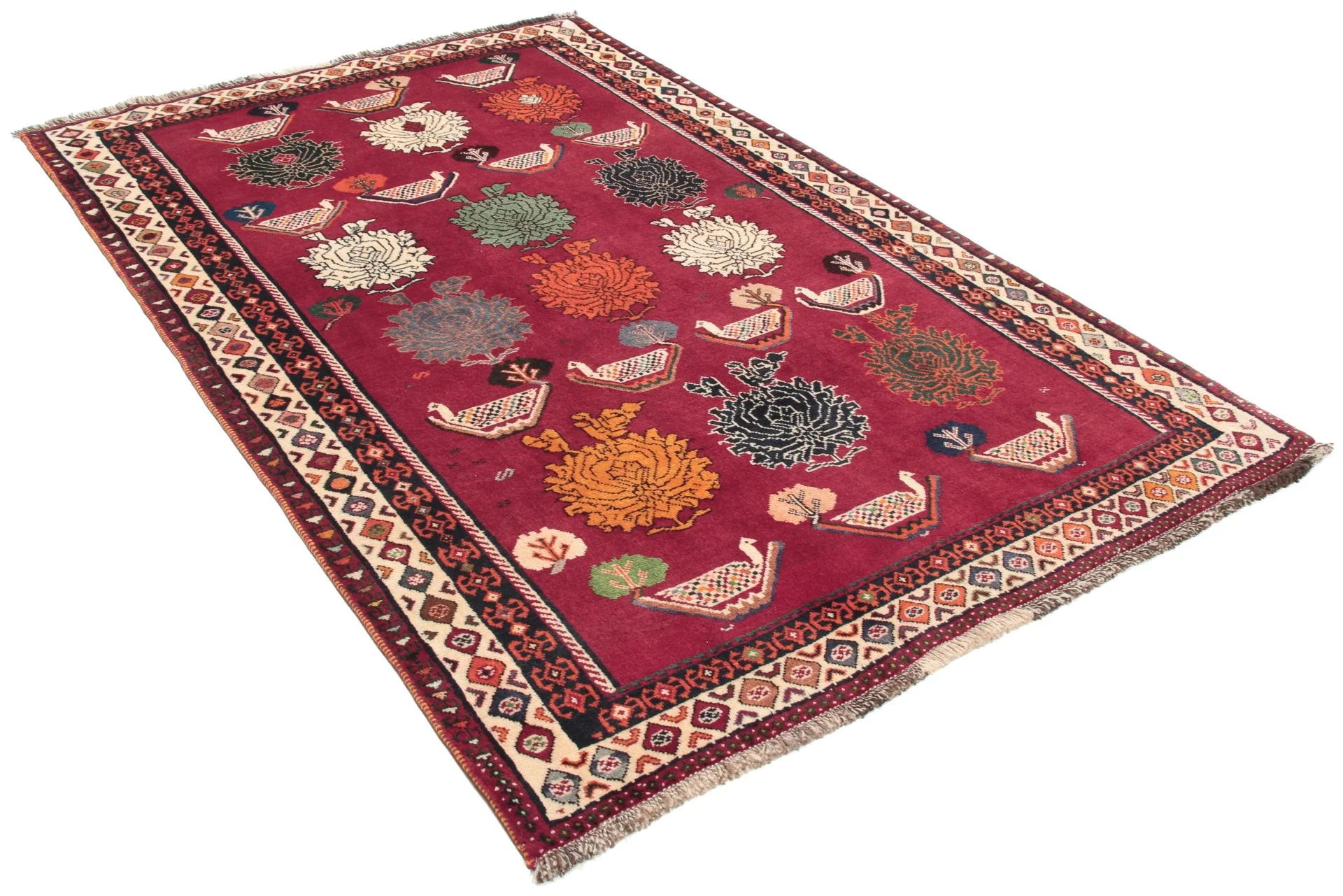Handgeknüpfter Qashqai Perserteppich 126 × 190 cm