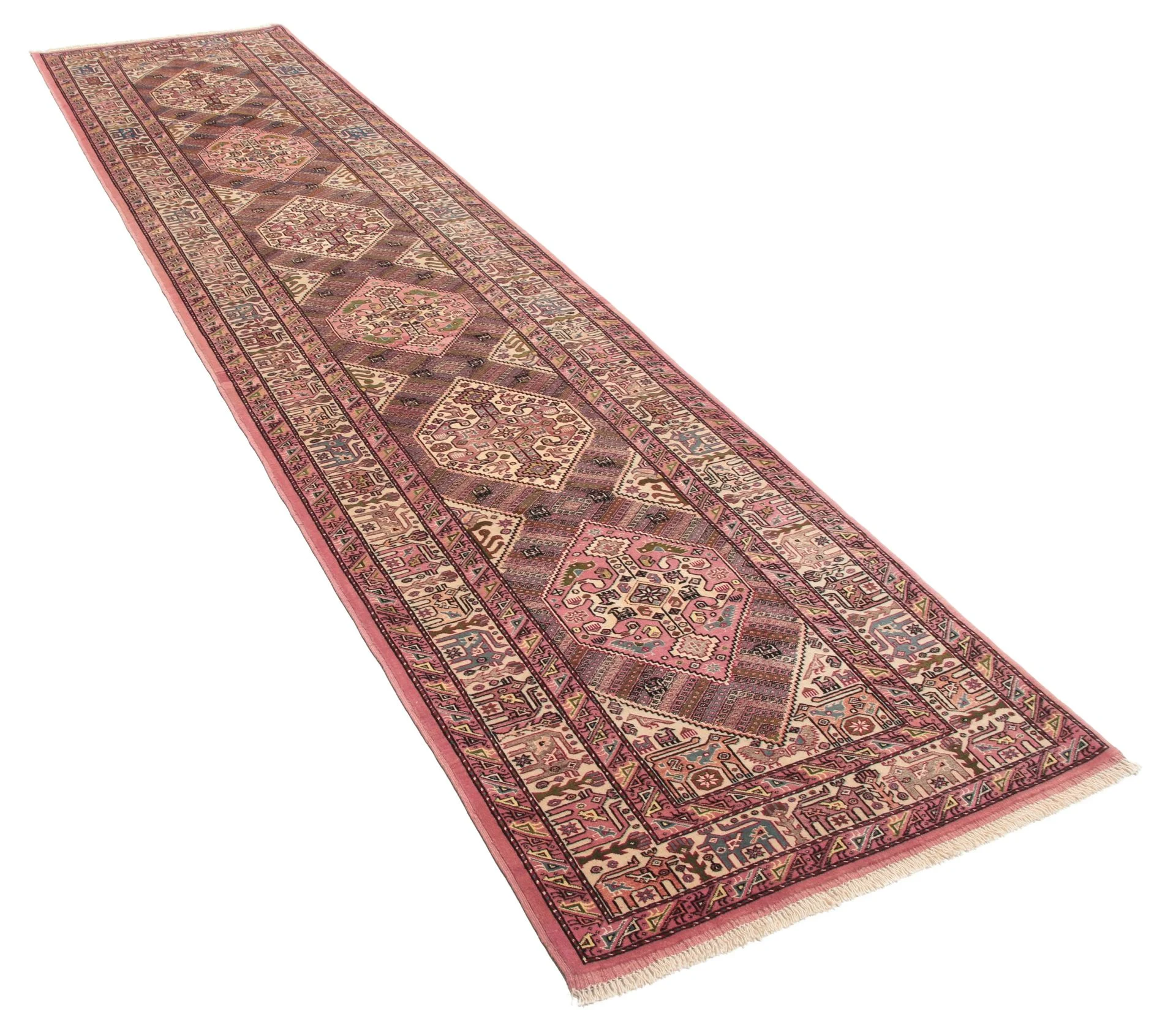 Handgeknüpfter Qashqai Perserteppich, 89 × 383 cm, Wolle
