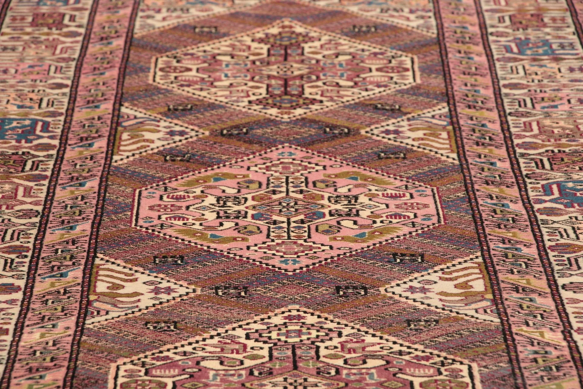 Handgeknüpfter Qashqai Perserteppich, 89 × 383 cm, Wolle