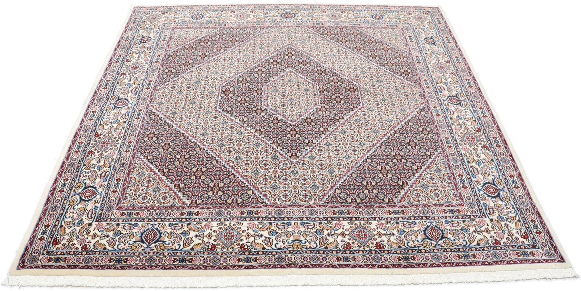 Handgeknüpfter Moud Perserteppich, 198 × 200 cm, Wolle