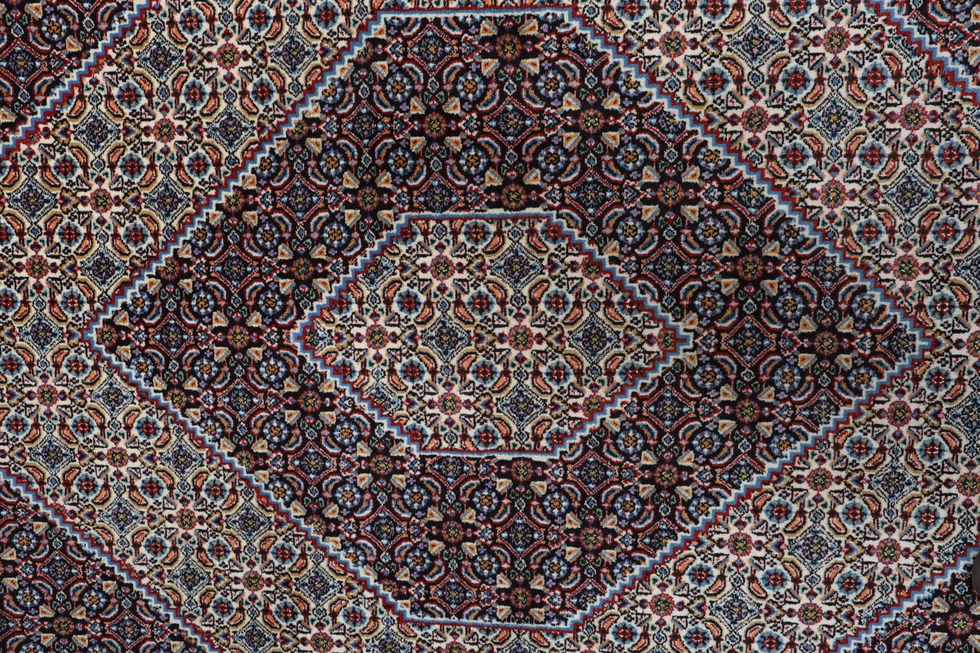 Handgeknüpfter Moud Perserteppich, 198 × 200 cm, Wolle