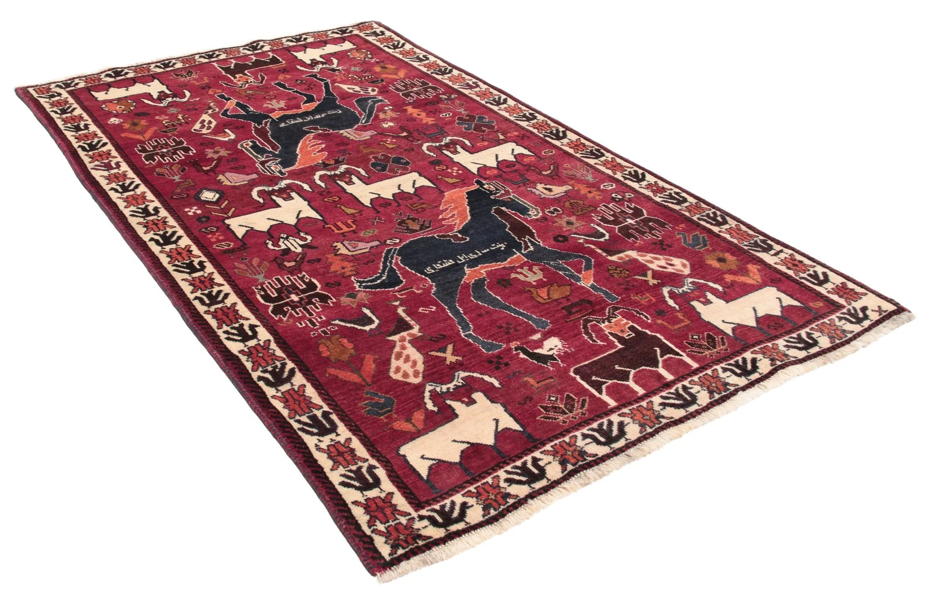 Qashqai Perserteppich 122 × 203 cm aus Wolle, handgeknüpft