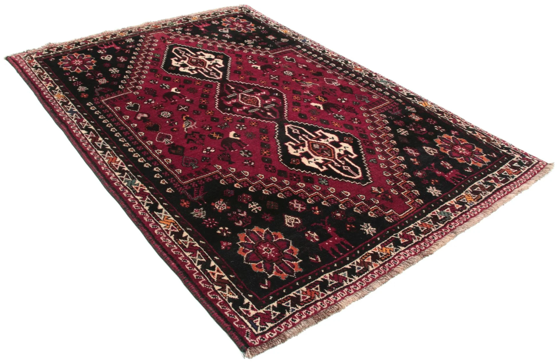 Handgeknüpfter Qashqai Perserteppich 124 × 178 cm