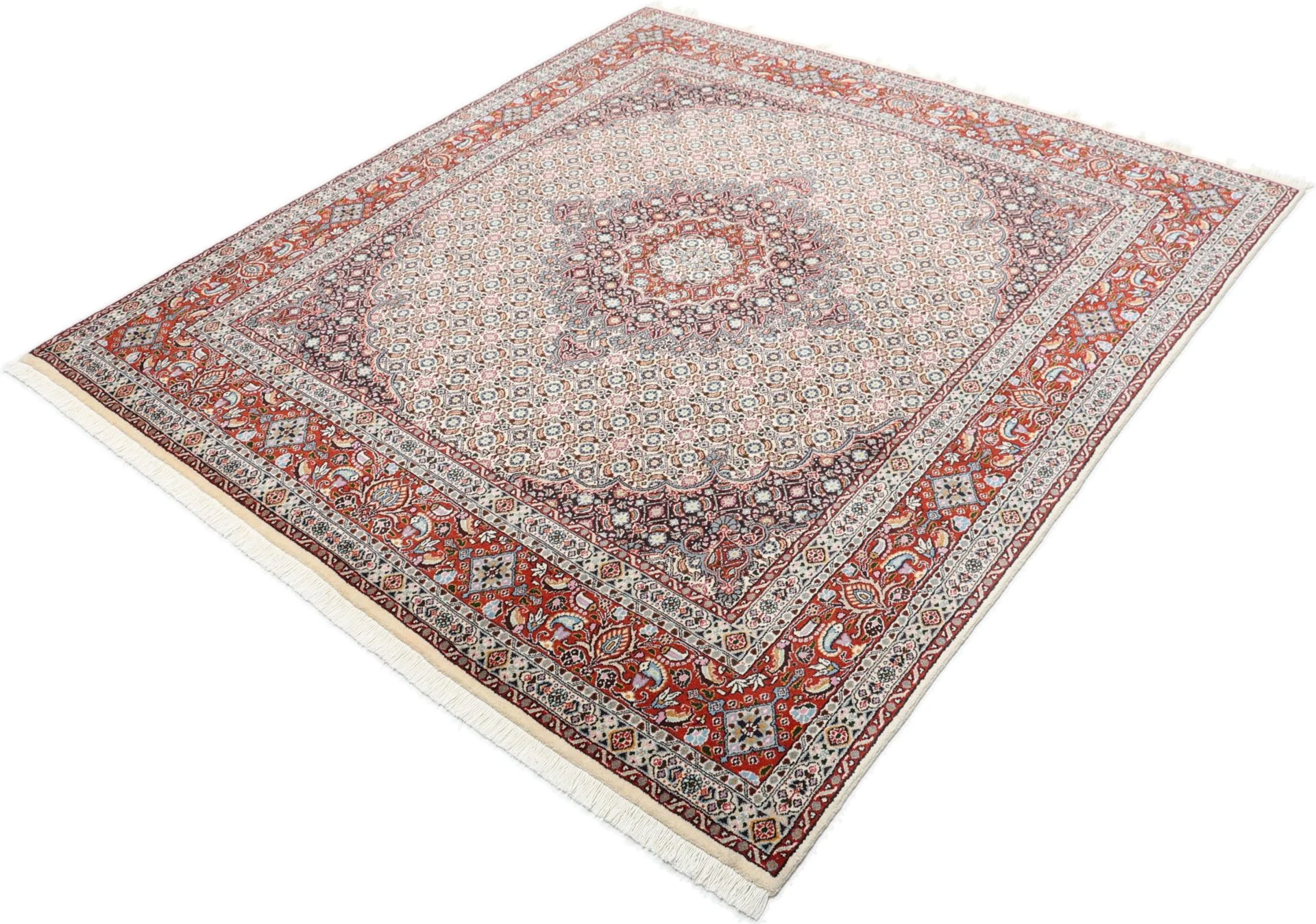 perserteppich-moud-192-x-205-cm-schurwolle-handgeknupft-floral-13 Handgeknüpfter Moud Perserteppich 192 × 205 cm