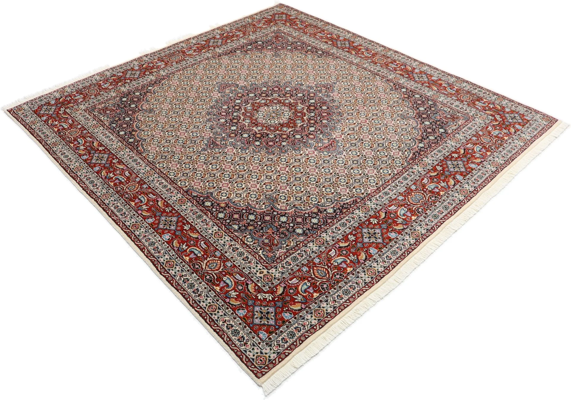 perserteppich-moud-192-x-205-cm-schurwolle-handgeknupft-floral-14 Handgeknüpfter Moud Perserteppich 192 × 205 cm