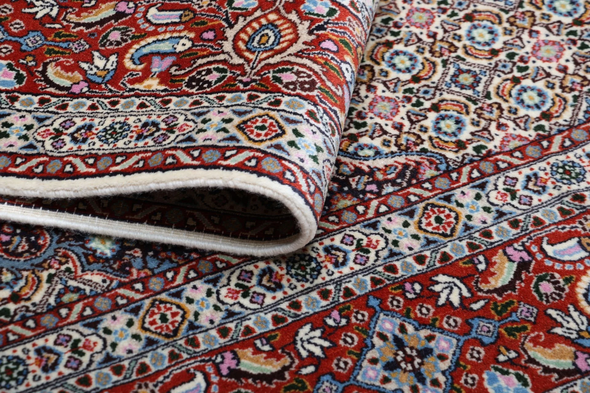 perserteppich-moud-192-x-205-cm-schurwolle-handgeknupft-floral-20 Handgeknüpfter Moud Perserteppich 192 × 205 cm