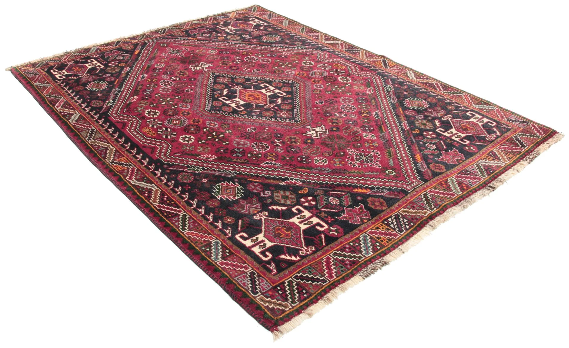 Handgeknüpfter Qashqai Perserteppich, 138 × 180 cm, Wolle