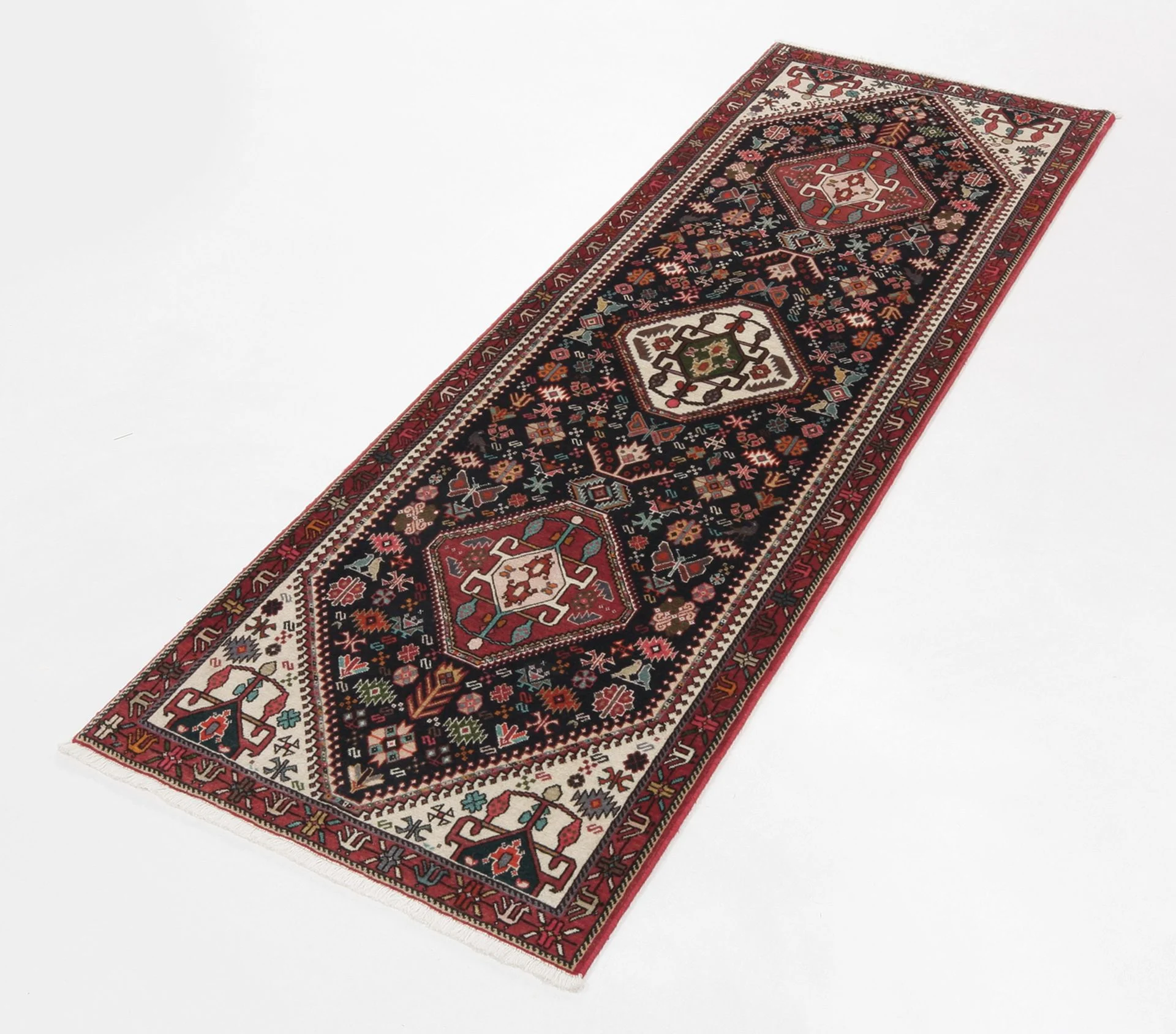 Handgeknüpfter Qashqai Perserteppich 80 × 250 cm