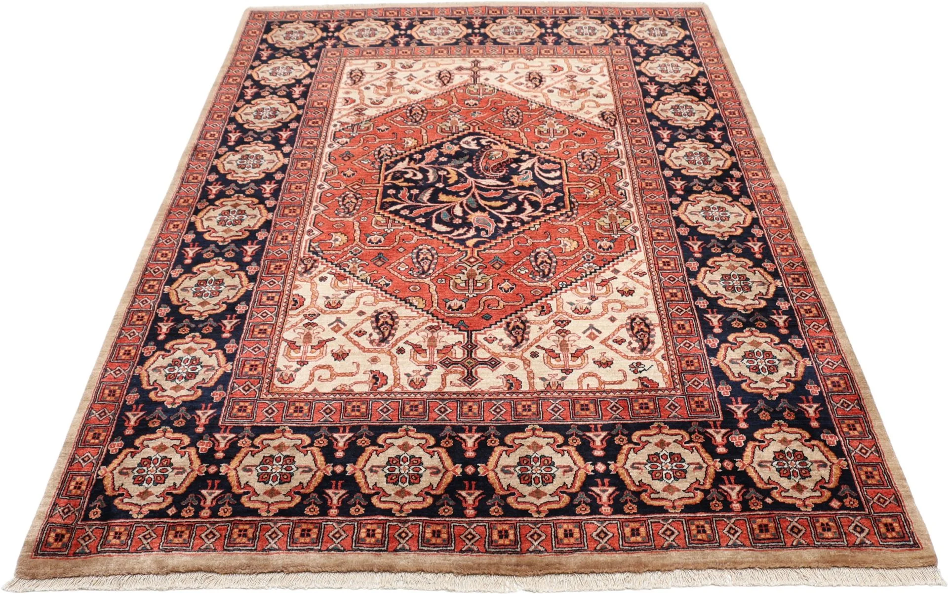 Handgeknüpfter Qashqai Perserteppich, 155 × 216 cm, Wolle