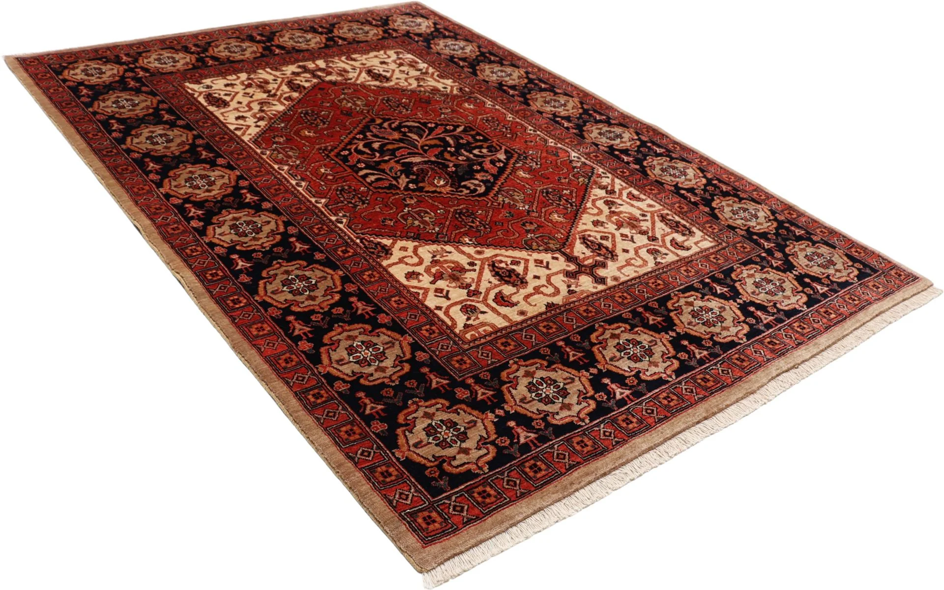 Handgeknüpfter Qashqai Perserteppich, 155 × 216 cm, Wolle