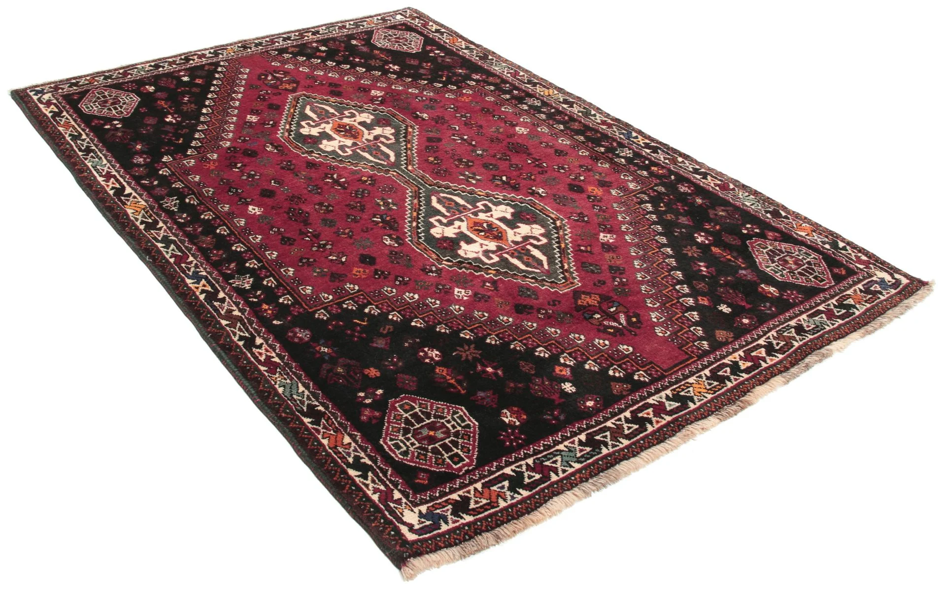 Handgeknüpfter Qashqai Perserteppich, 120 × 177 cm, Wolle