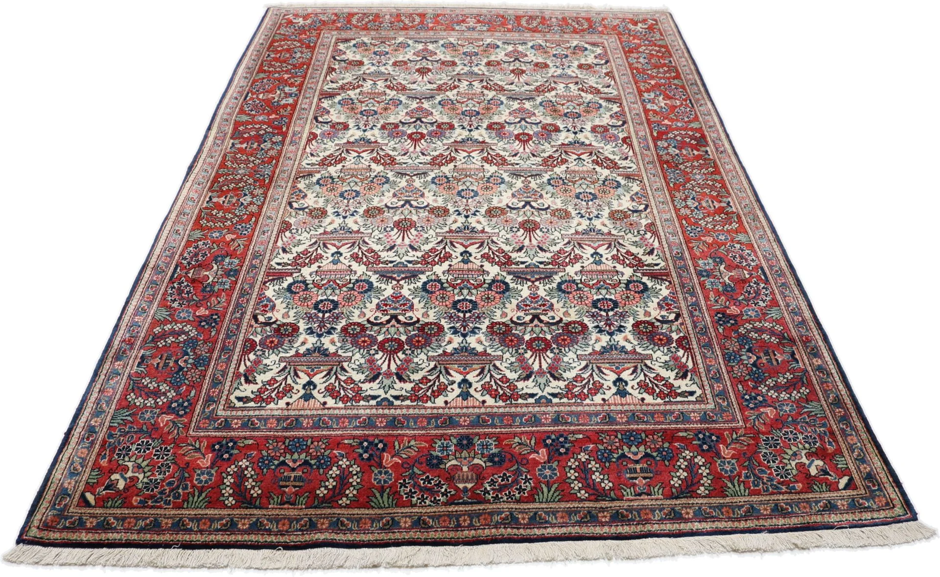 Handgeknüpfter Kashan Perserteppich 132 × 210 cm