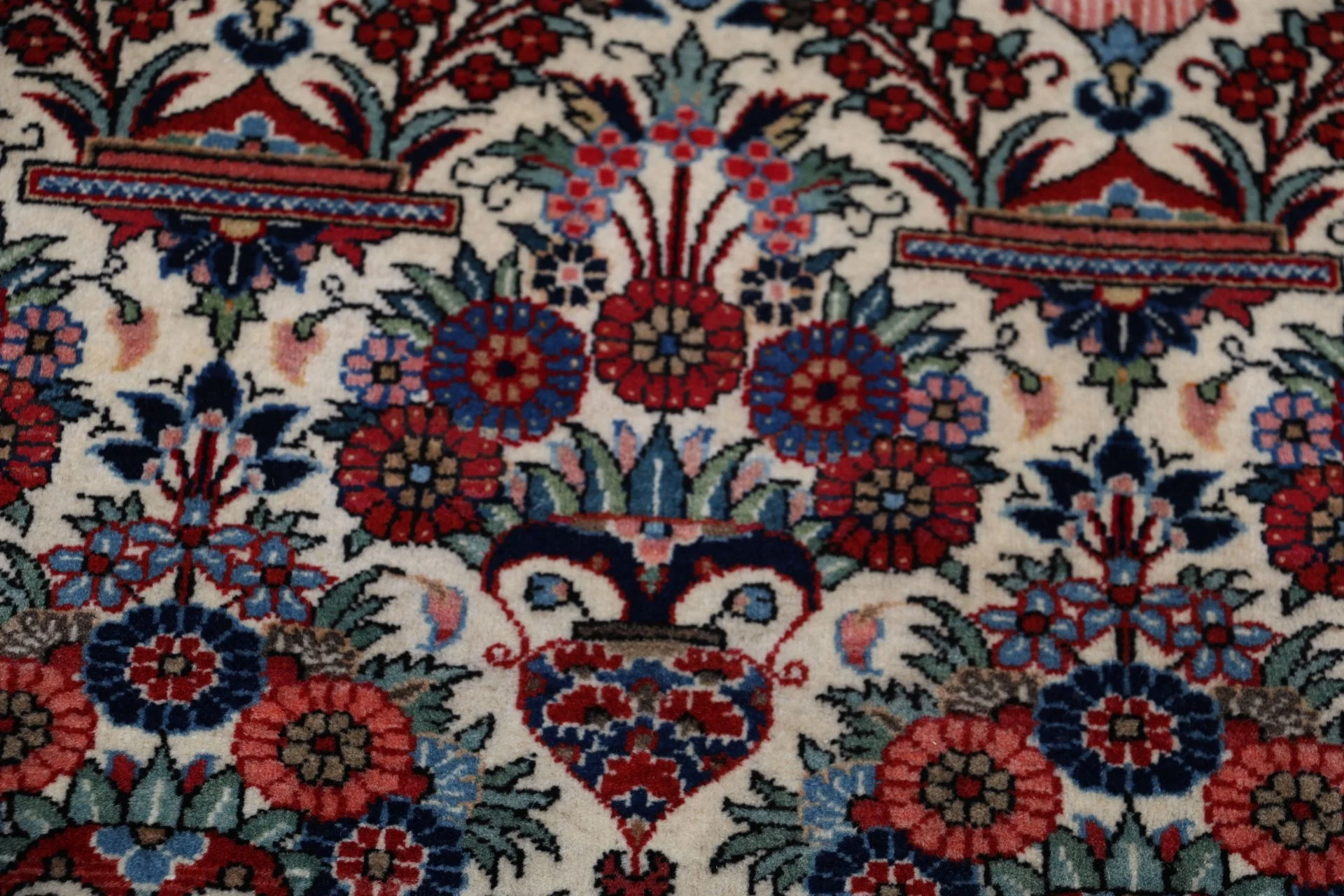Handgeknüpfter Kashan Perserteppich 132 × 210 cm