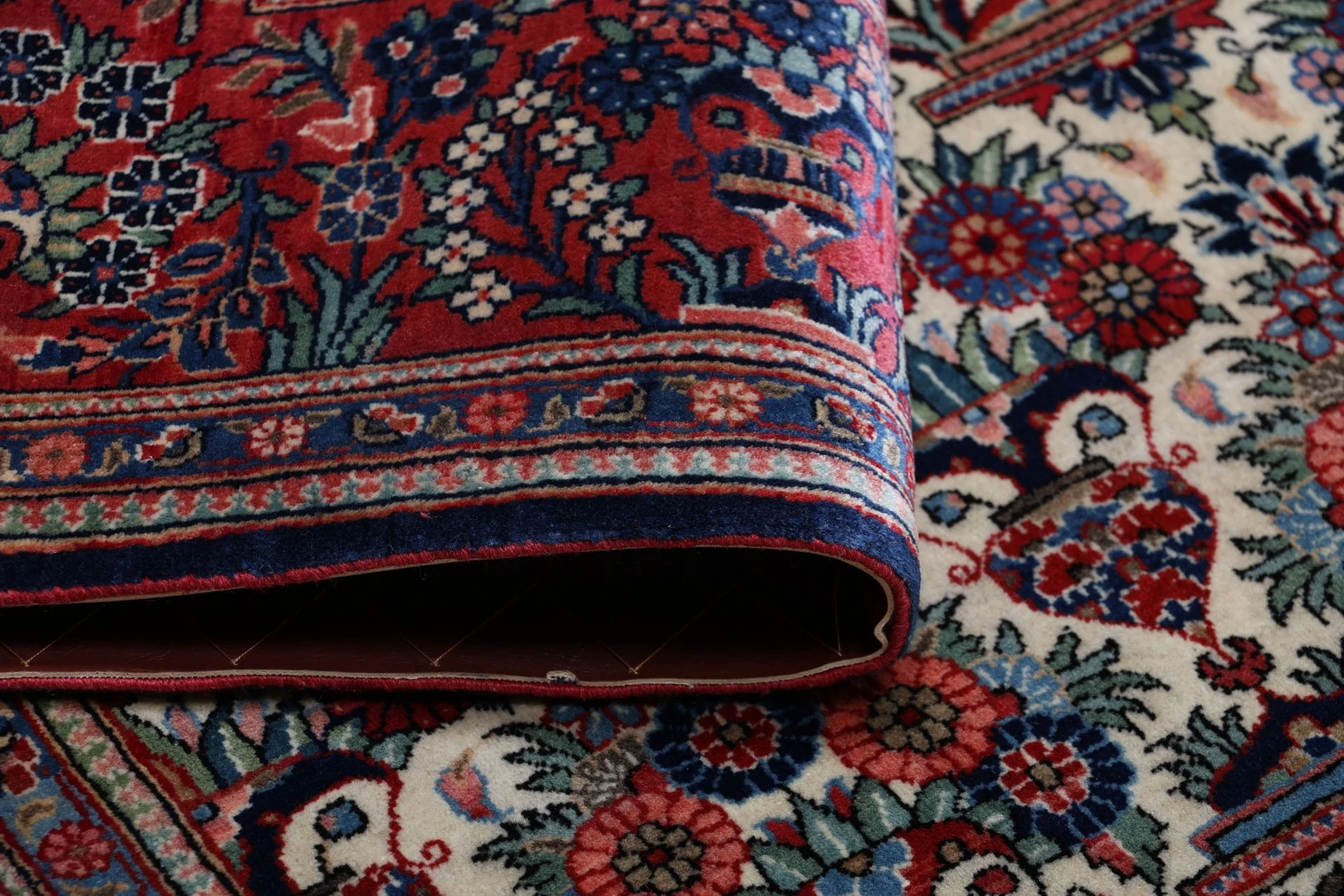 Handgeknüpfter Kashan Perserteppich 132 × 210 cm