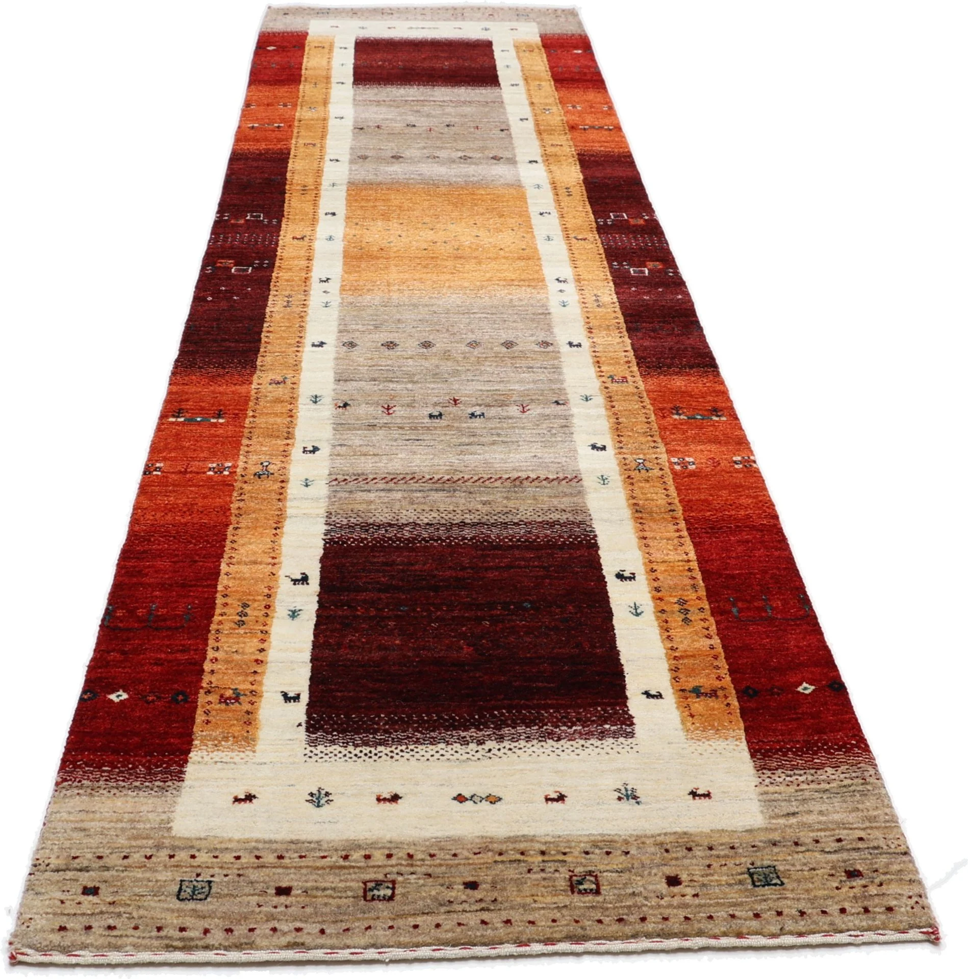 Handgeknüpfter Loribaft Orientteppich, 85 × 314 cm, Wolle