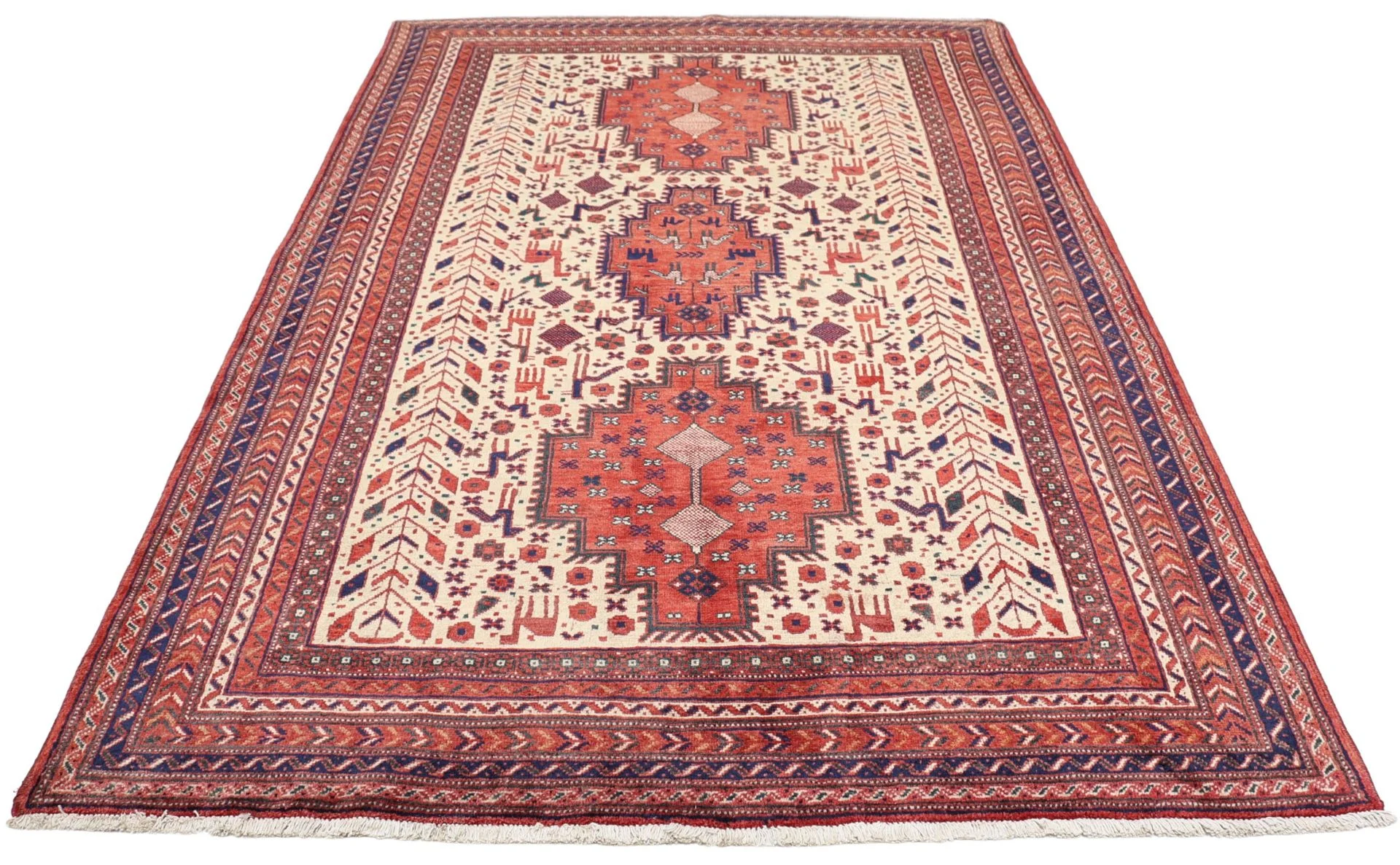 Perserteppich 147 × 227 cm aus Wolle, handgeknüpft