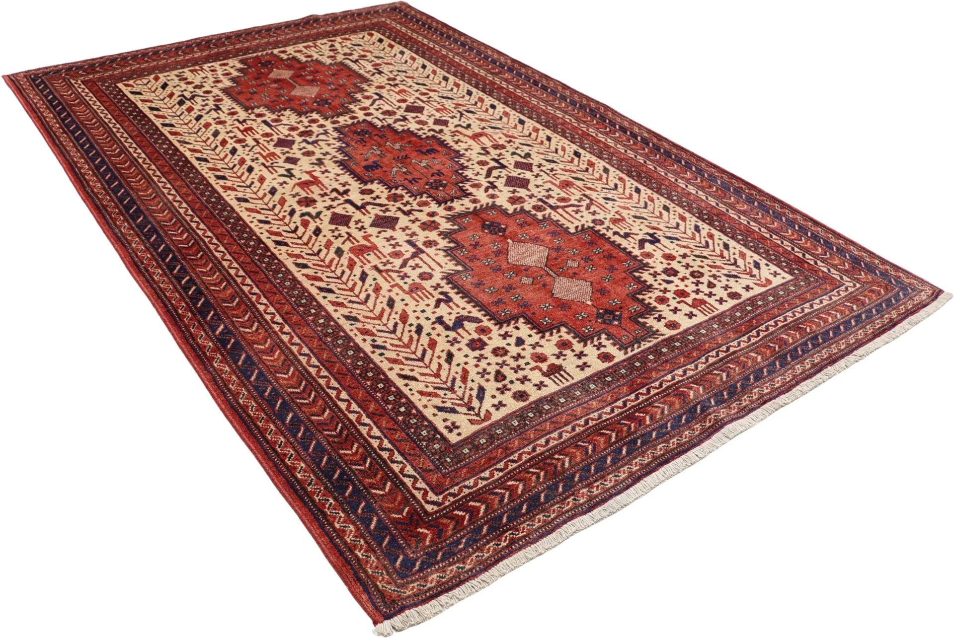 Perserteppich 147 × 227 cm aus Wolle, handgeknüpft