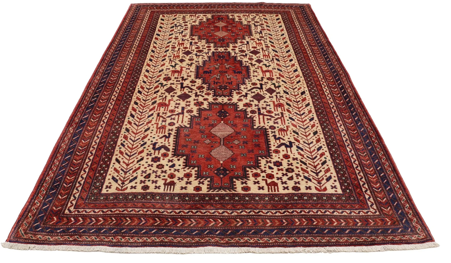 Perserteppich 147 × 227 cm aus Wolle, handgeknüpft