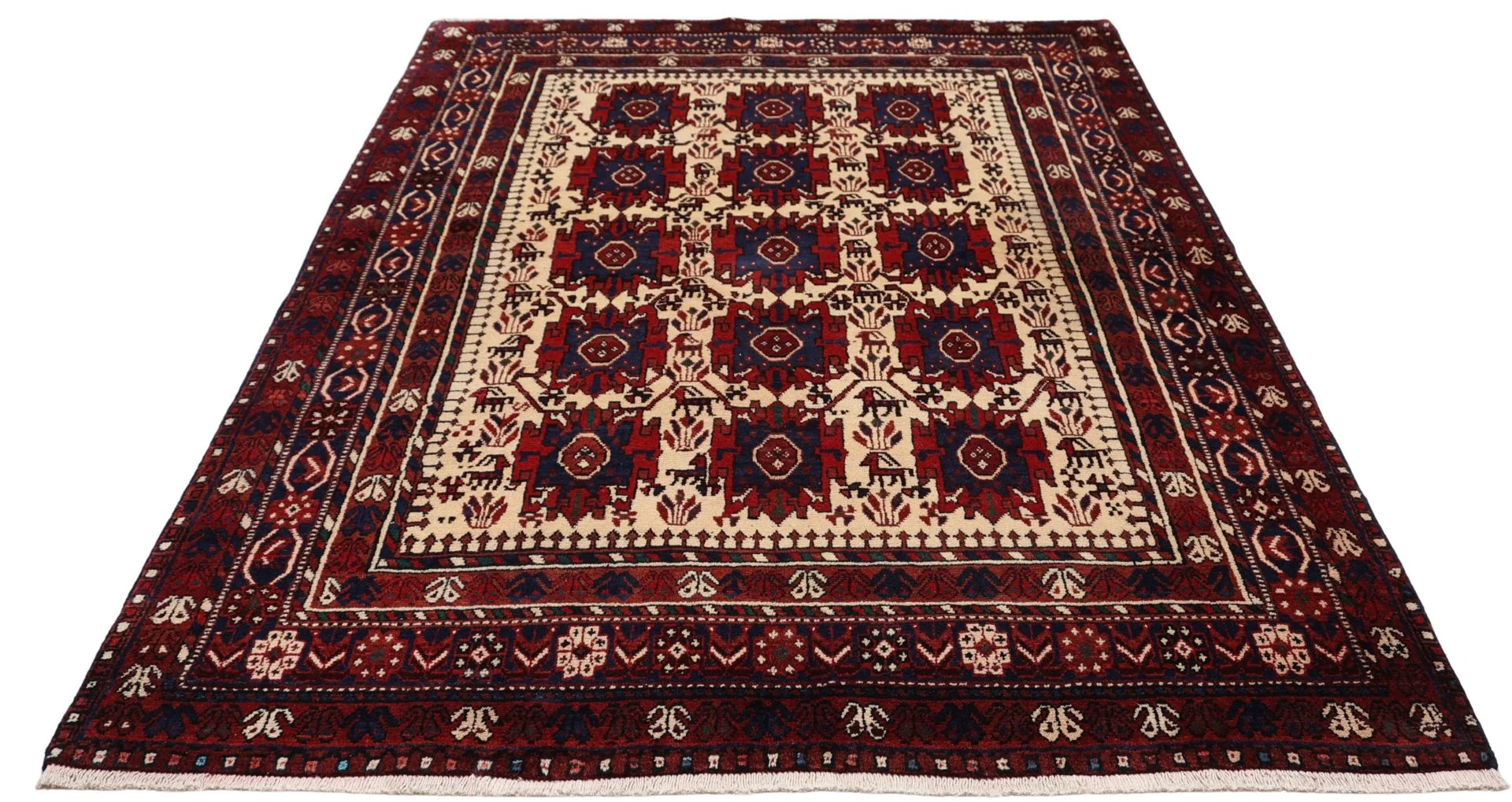 Perserteppich 155 × 210 cm aus Wolle, handgeknüpft