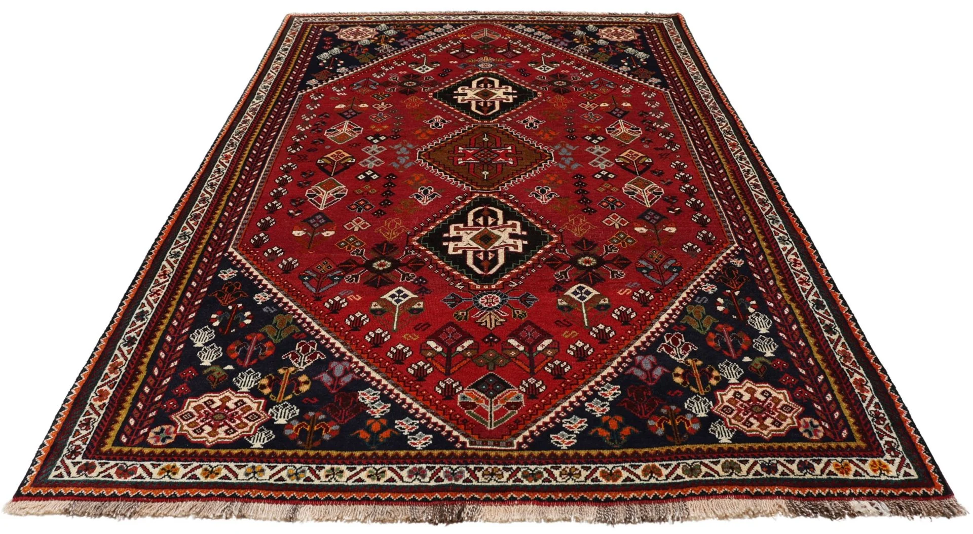 Shiraz Perserteppich 157 × 245 cm aus Wolle, handgeknüpft