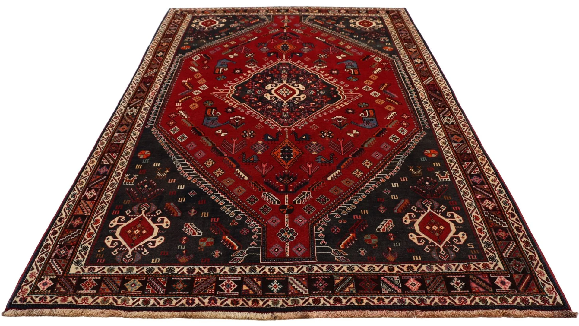 Handgeknüpfter Shiraz Perserteppich 155 × 257 cm