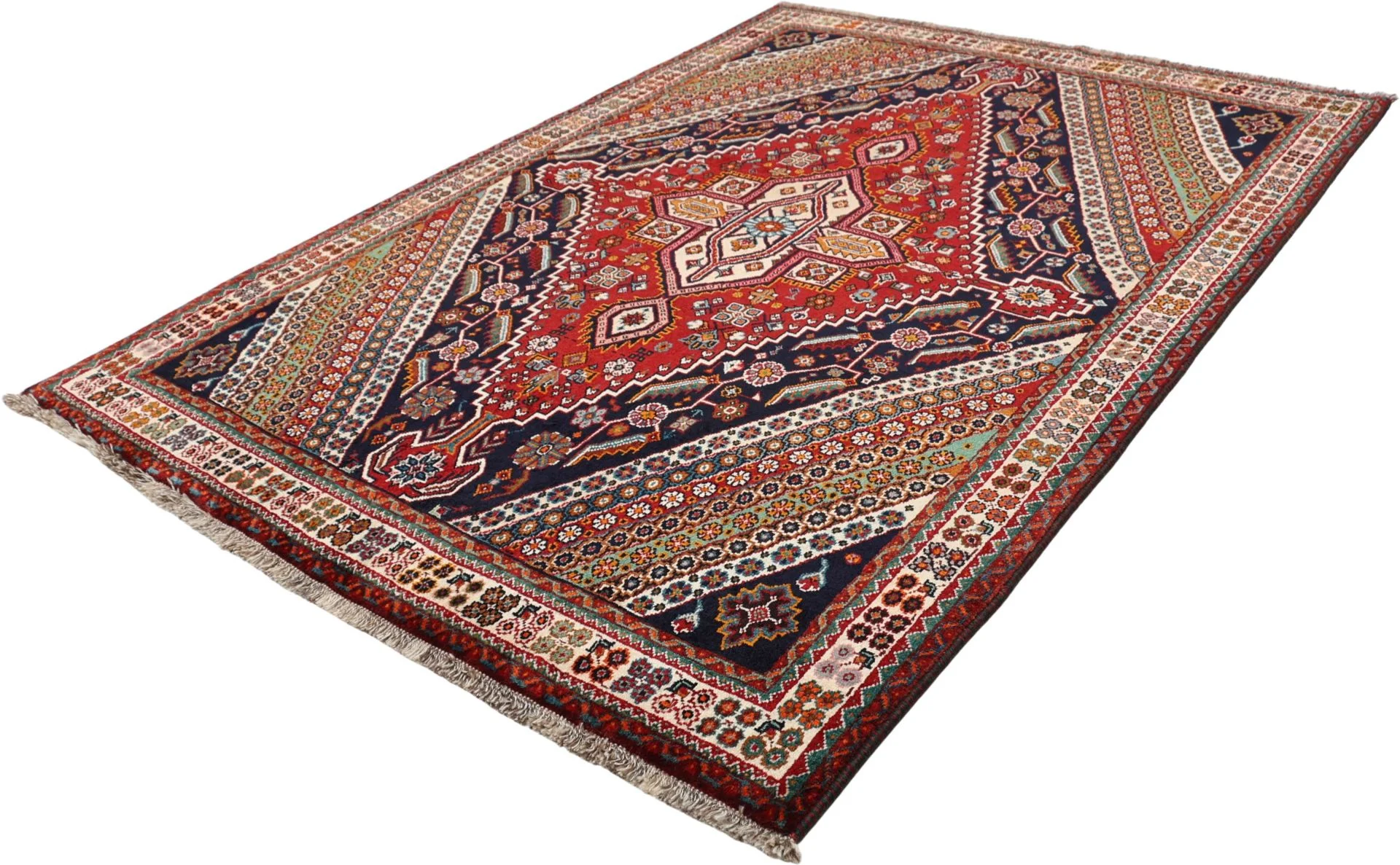 Shiraz Perserteppich 160 × 226 cm aus Wolle, handgeknüpft